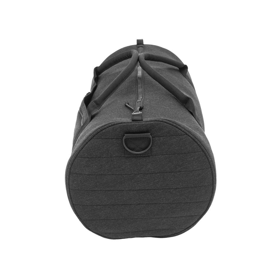 Dark Grey Heather Greyson Duffle Bag - End Cap Detail with Structured Base | Greyson Clothiers