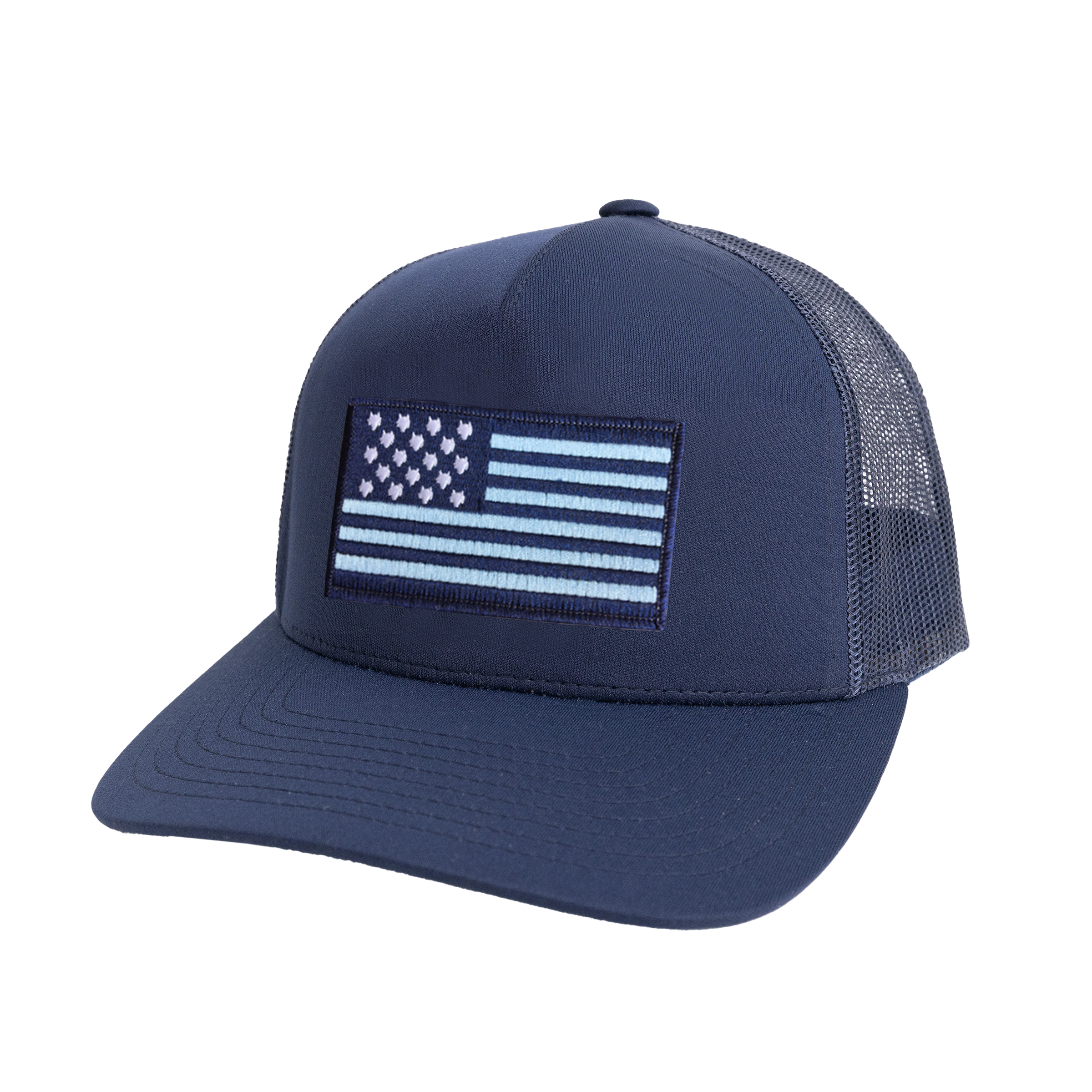 Men's Embroidered American Flag Deer Antlers Trucker Cap – Adjustable Mesh Back, One Size