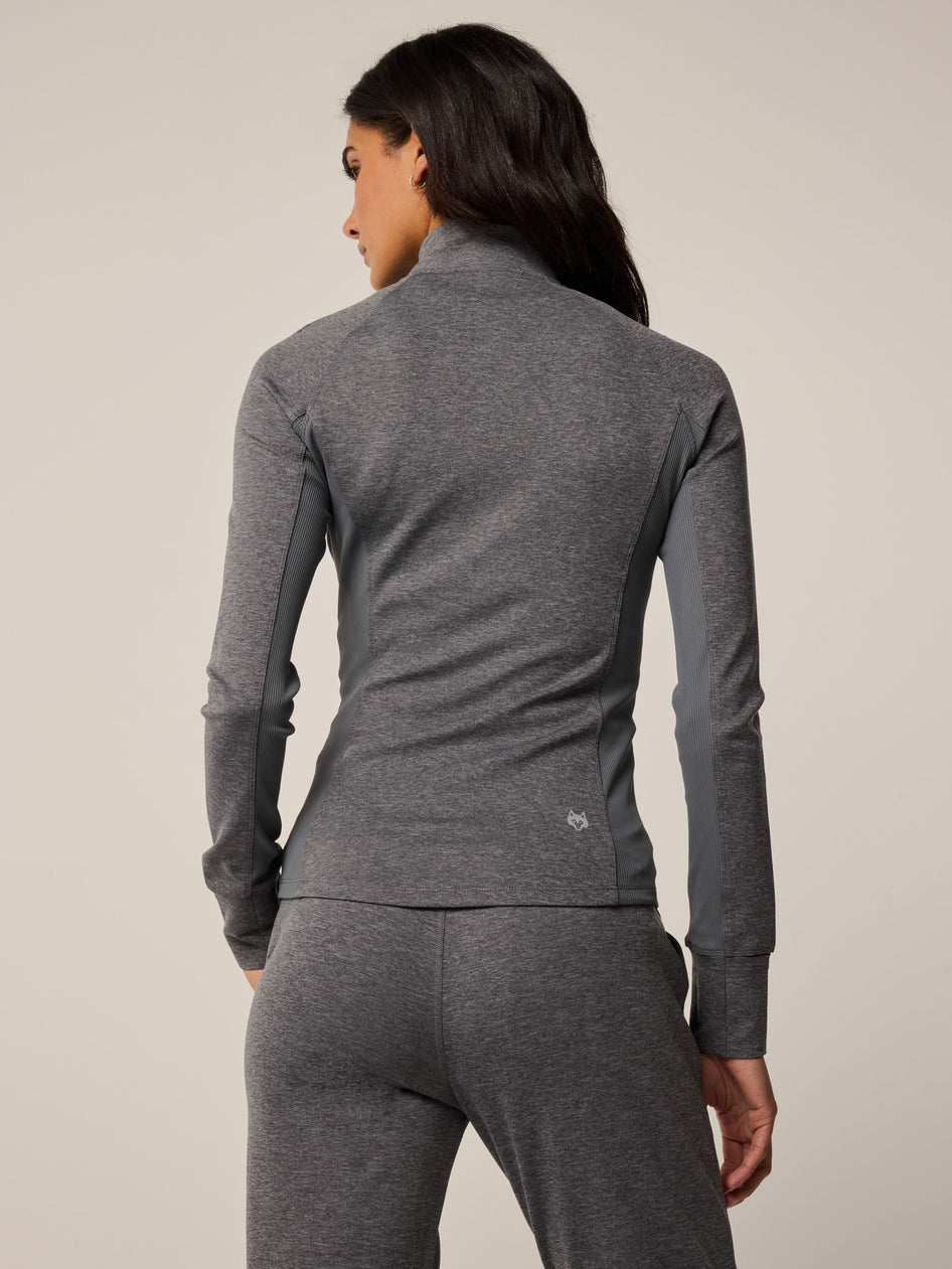 Greyson Clothiers Sequoia Melange Full-Zip Jacket in SMOKE HEATHER