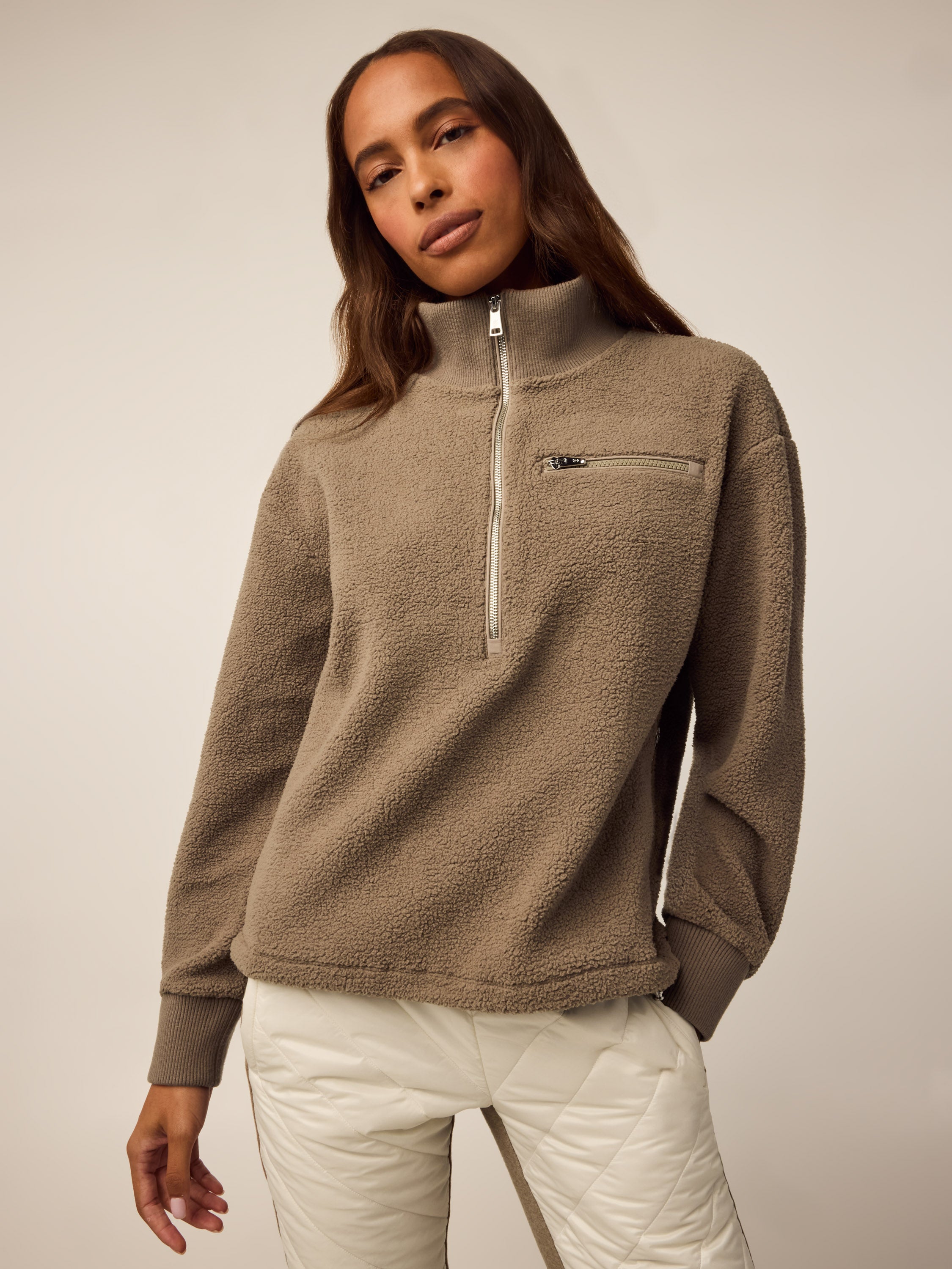 ZESICA Women's Sherpa Fleece Pullover Jacket - Long Sleeve Zipper Coat, Autumn Winter Wear