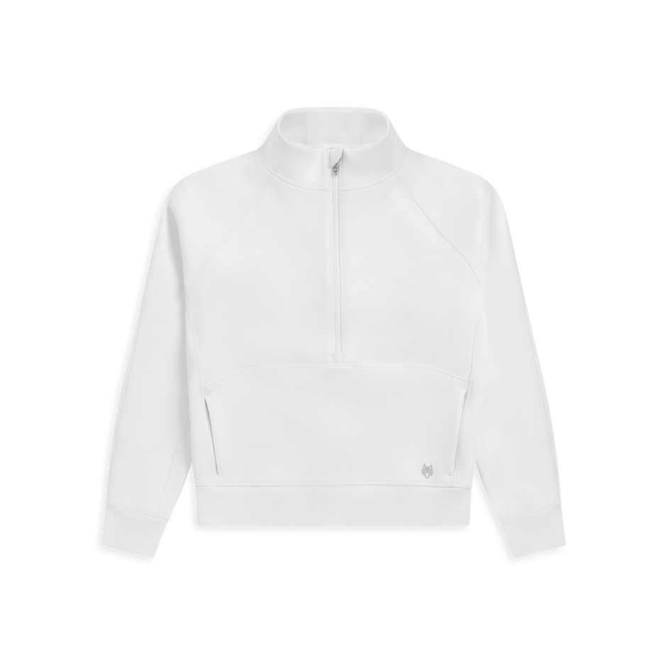 Arctic Kristina Half-Zip - Flat Lay, Women's Premium Golf Layer with Wolf Logo | Greyson Clothiers
