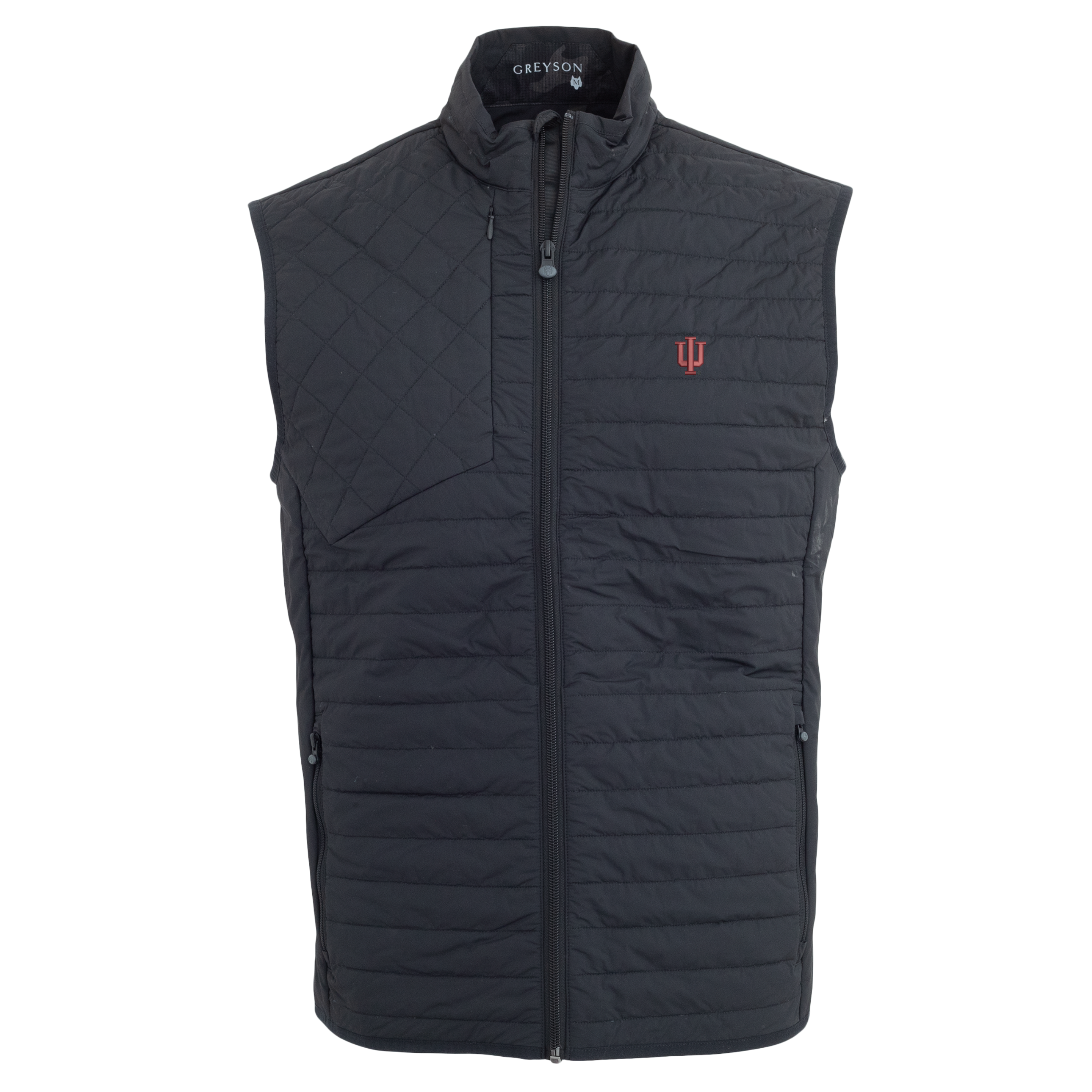 Greyson Yukon Men's Blue Full fashion Zip Up Sleeveless Quilted Puffer Puffy Golf Vest