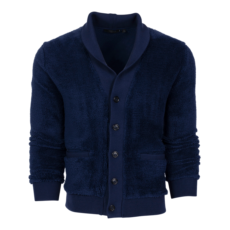 Greyson Clothiers Mississauga Sherpa Cardigan in MALTESE BLUE