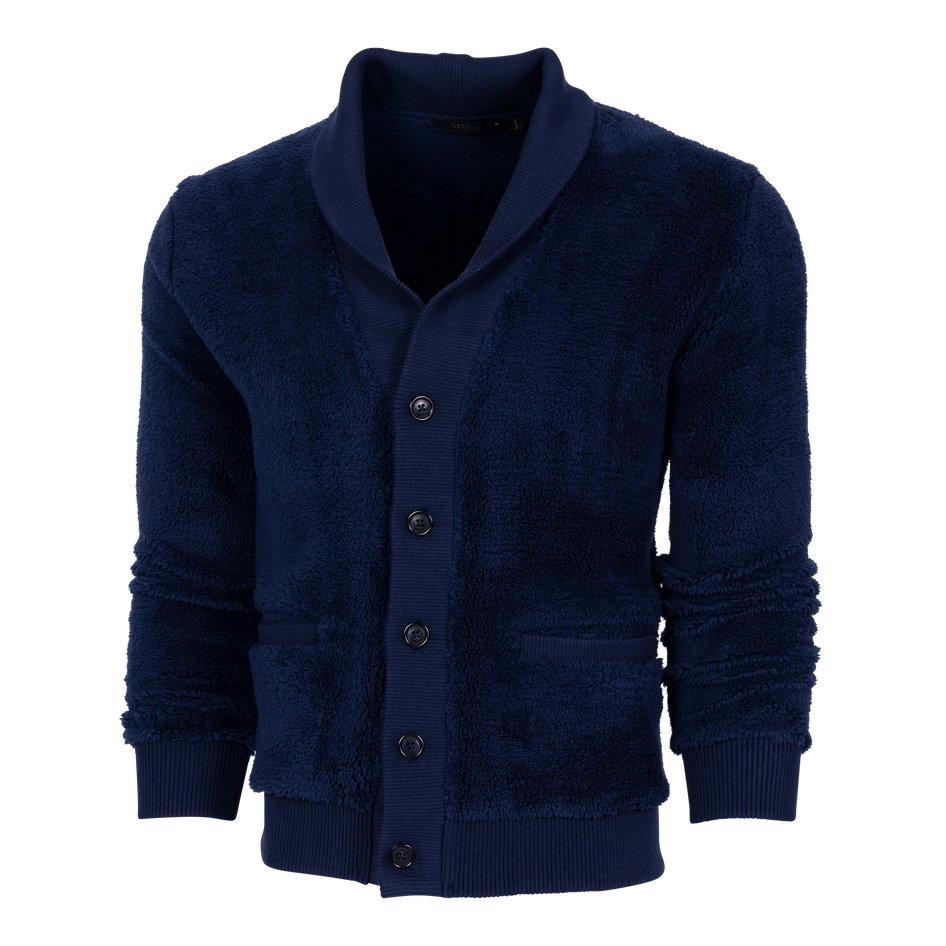 Greyson Clothiers Mississauga Sherpa Cardigan in MALTESE BLUE