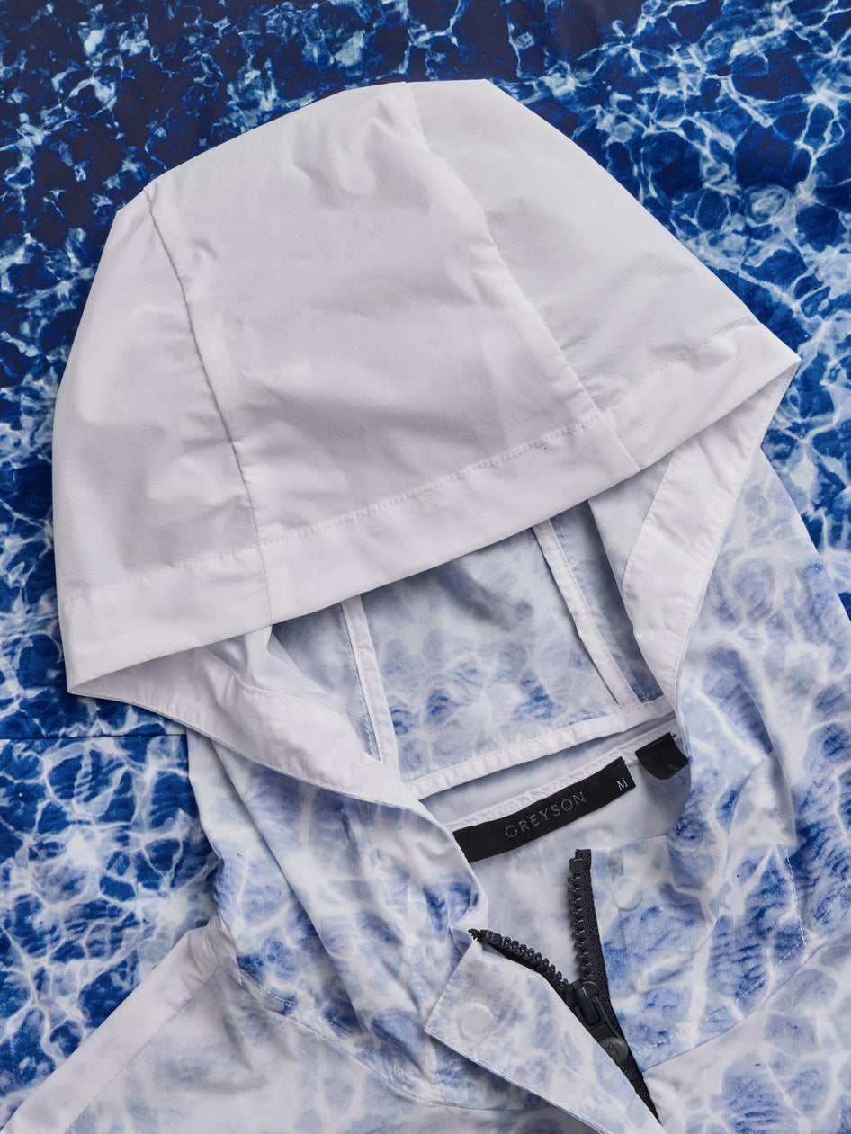Greyson Clothiers Reflections Newago Pac Lite Jacket - Scuba Hood Interior & Brand Label Detail | Canal
