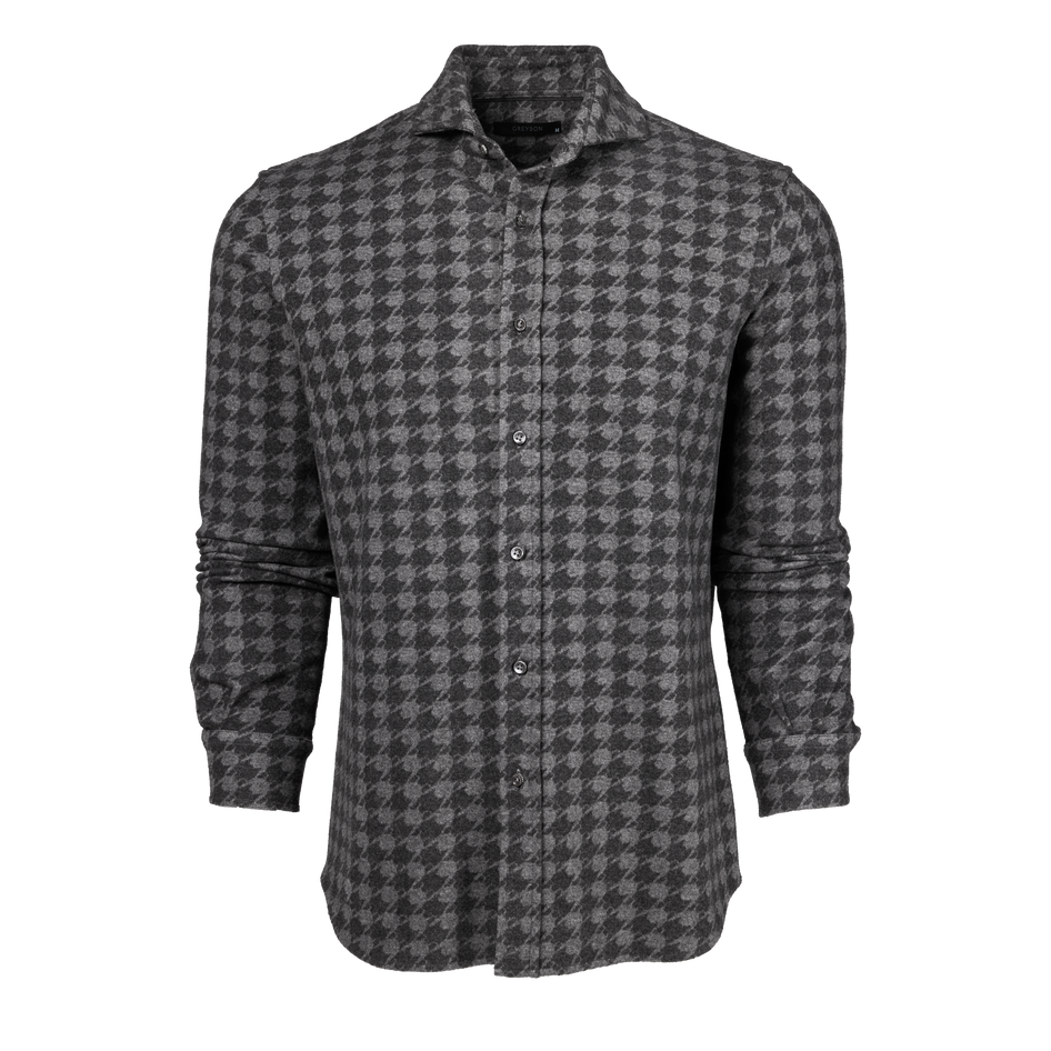Greyson Clothiers Wolvestooth Fleece Woodward Knit Shirt in SMOKE HEATHER