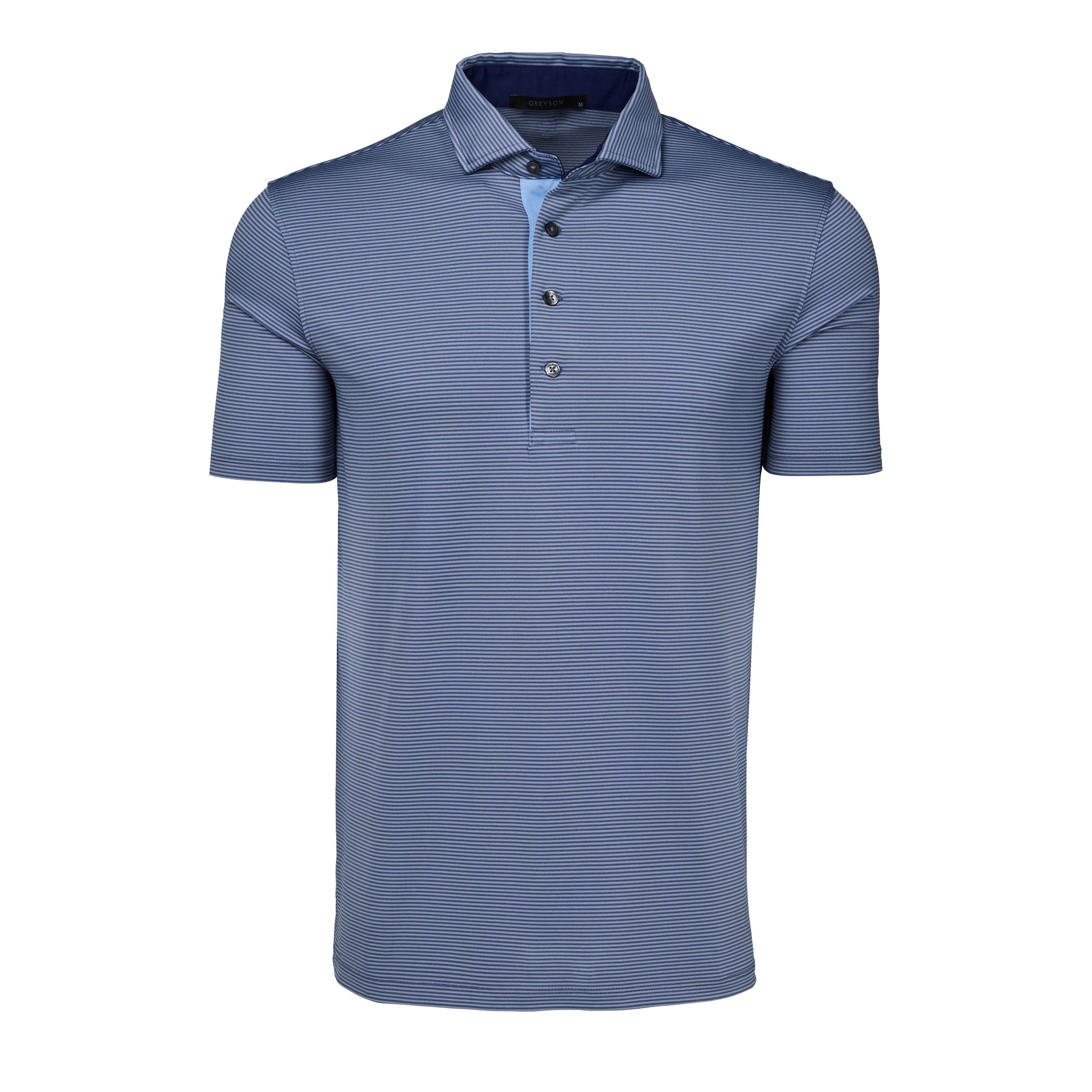 Mens Saranac Short Sleeve Polo - Performance Striped Polo