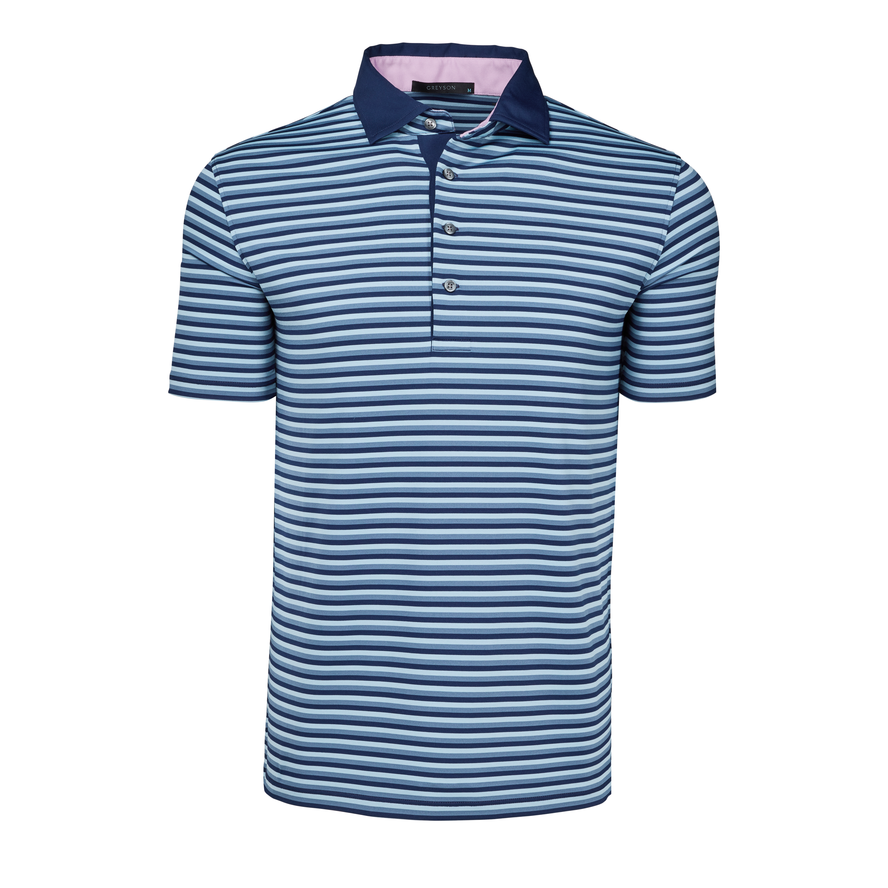 Mens Teton Short Sleeve Polo - Striped Lightweight Performance