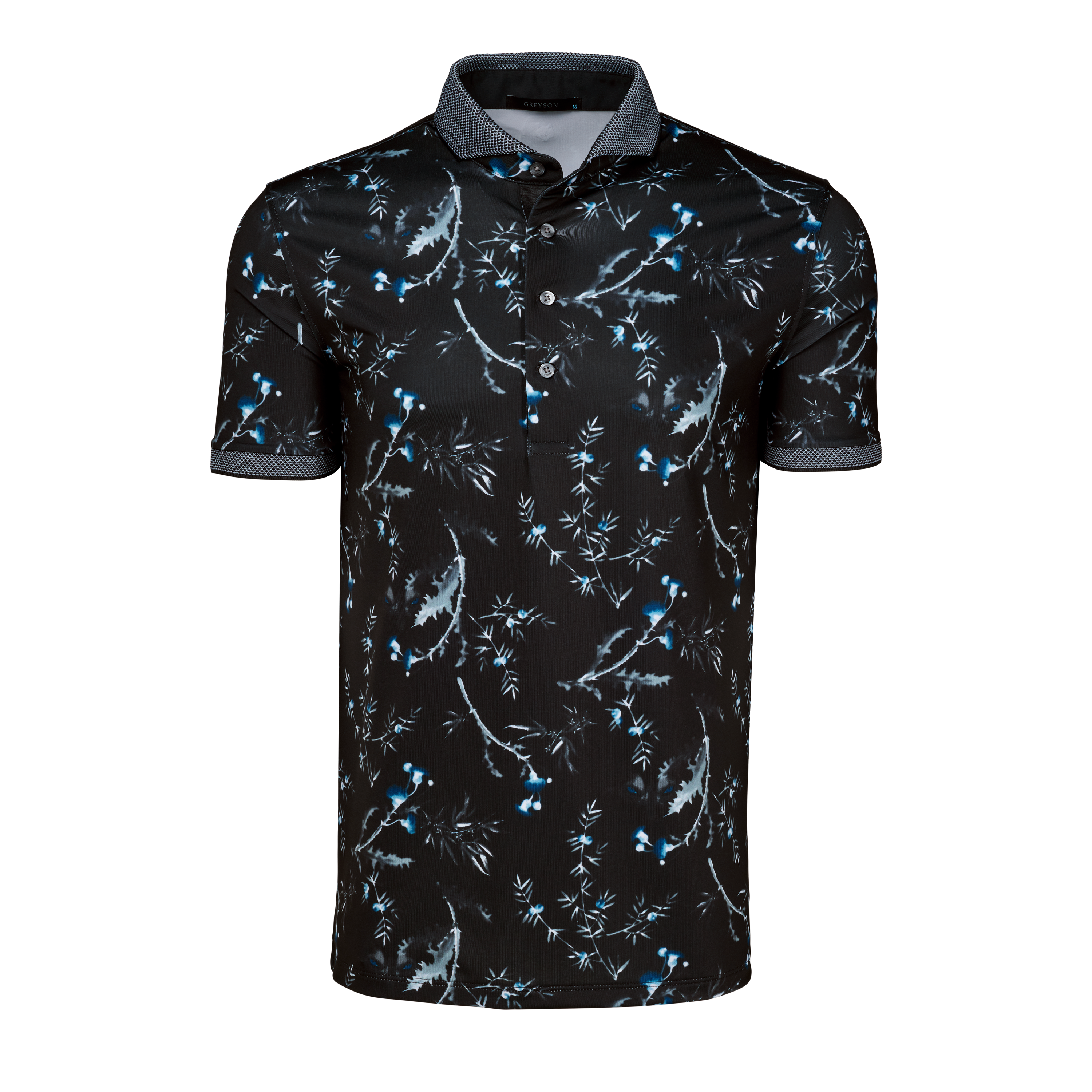 Mens Ghost Frost Short Sleeve Polo - Performance Printed Polo with Mens Ghost Frost Short Sleeve Polo - Performance Printed Polo with