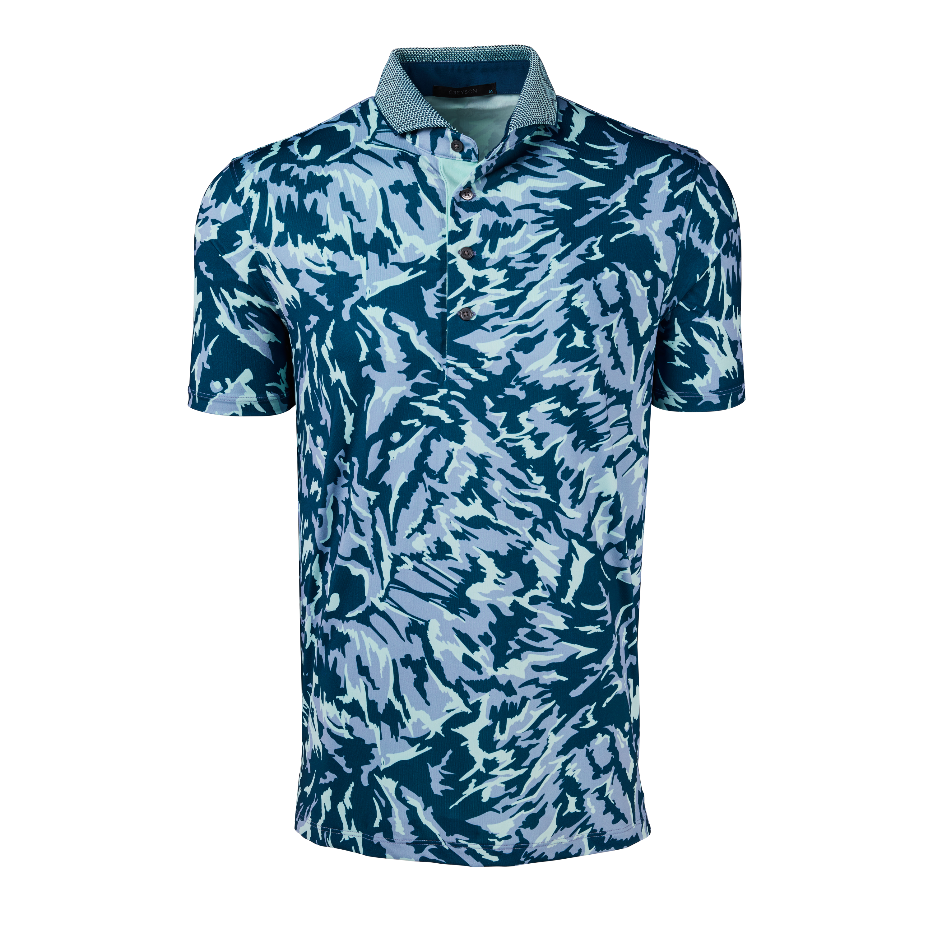 Mens Midas Wolf Camo Short Sleeve Polo - Performance Printed Polo