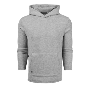 Greyson Clothiers Troy Hoodie in Smoke Heather - Textured Fleece Front View | Greyson Clothiers