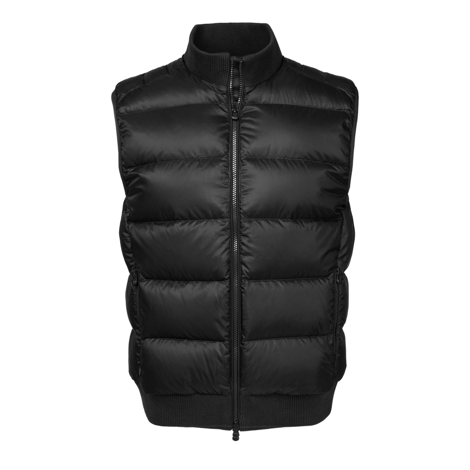 Shepherd Cody Down Vest - Front View, Channel Quilting & Ribbed Collar | Greyson Clothiers
