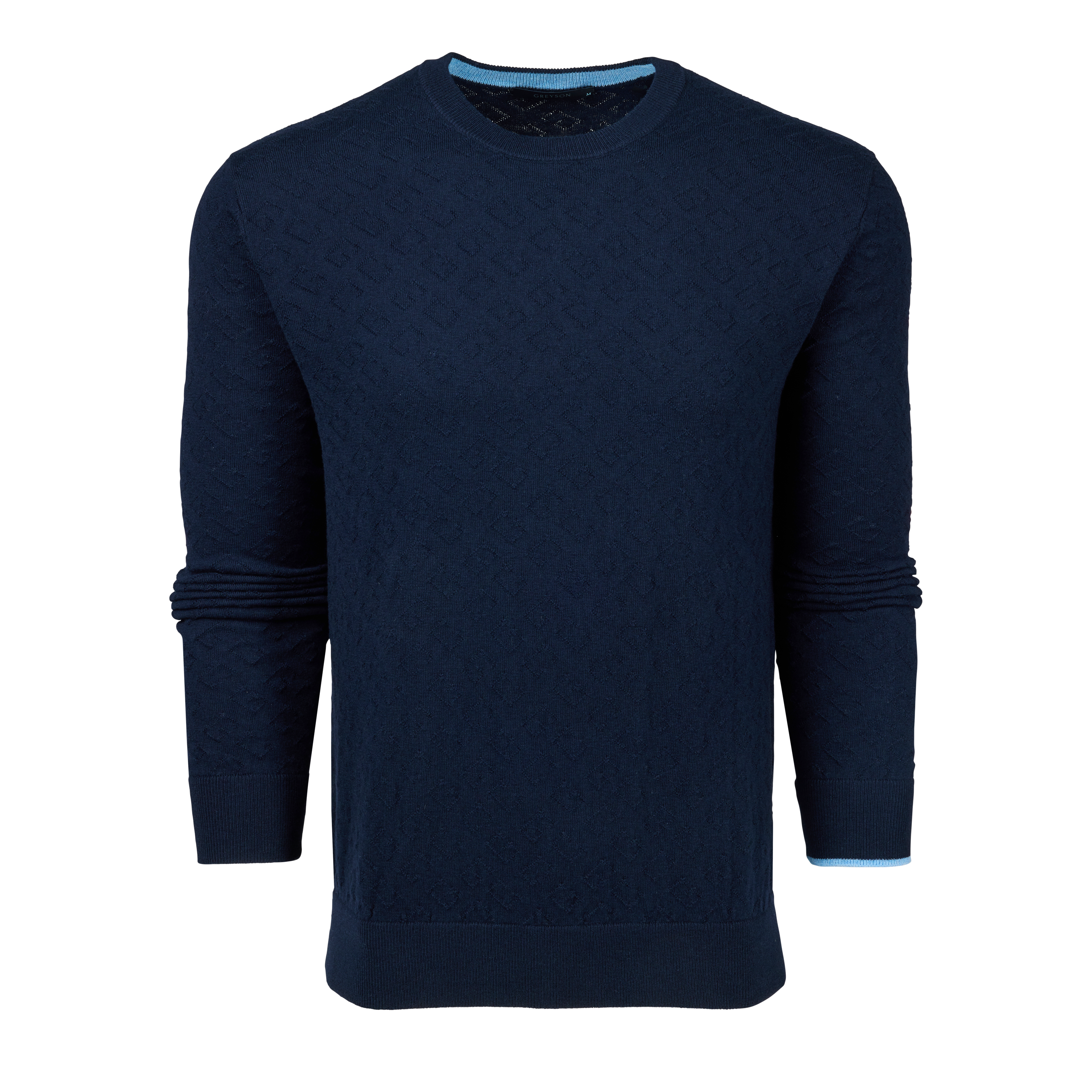 Mens Manitou Jacquard Crewneck Sweater - Lightweight Wicking Wool