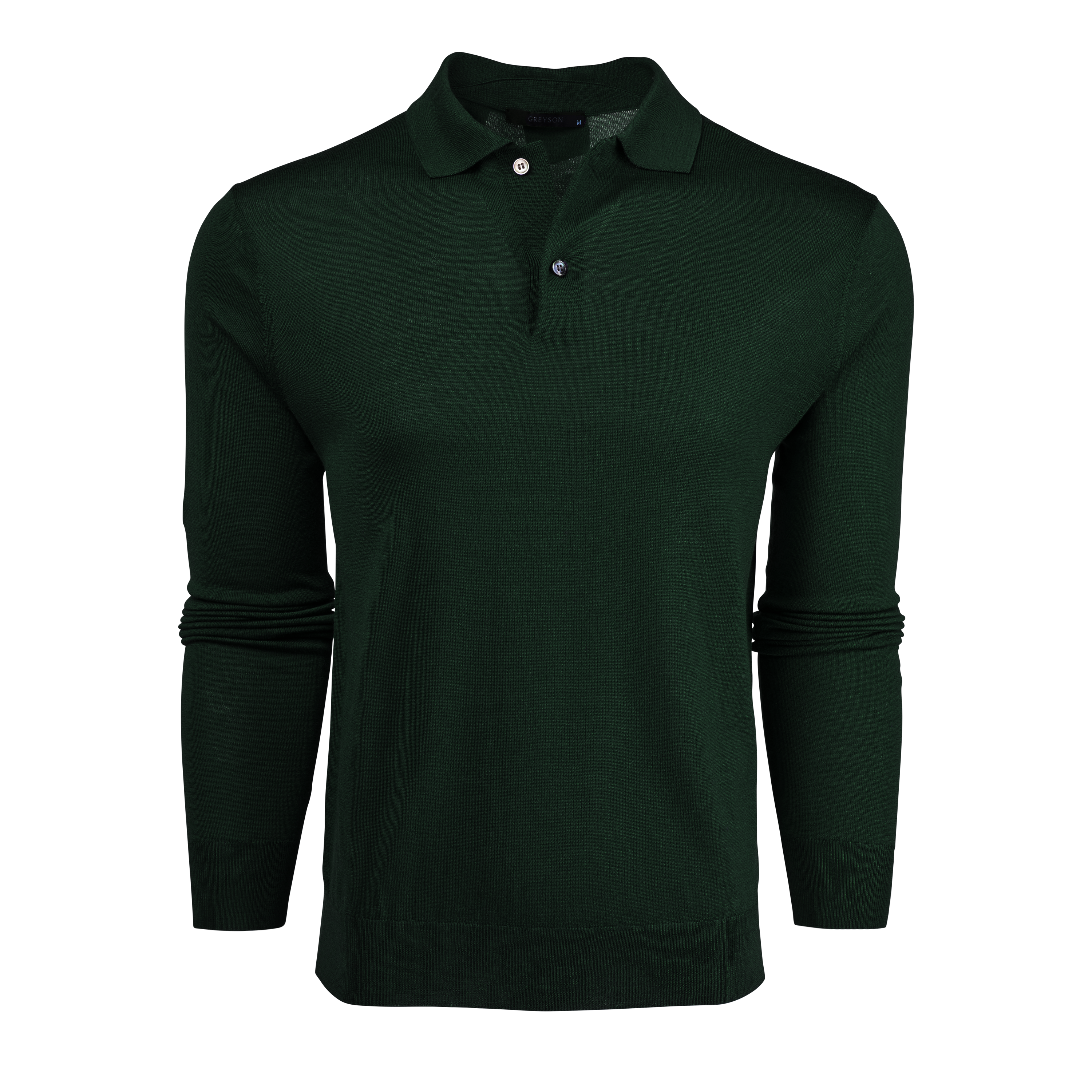 Mens Saratoga Long Sleeve Sweater Polo - Tropical Weight Merino