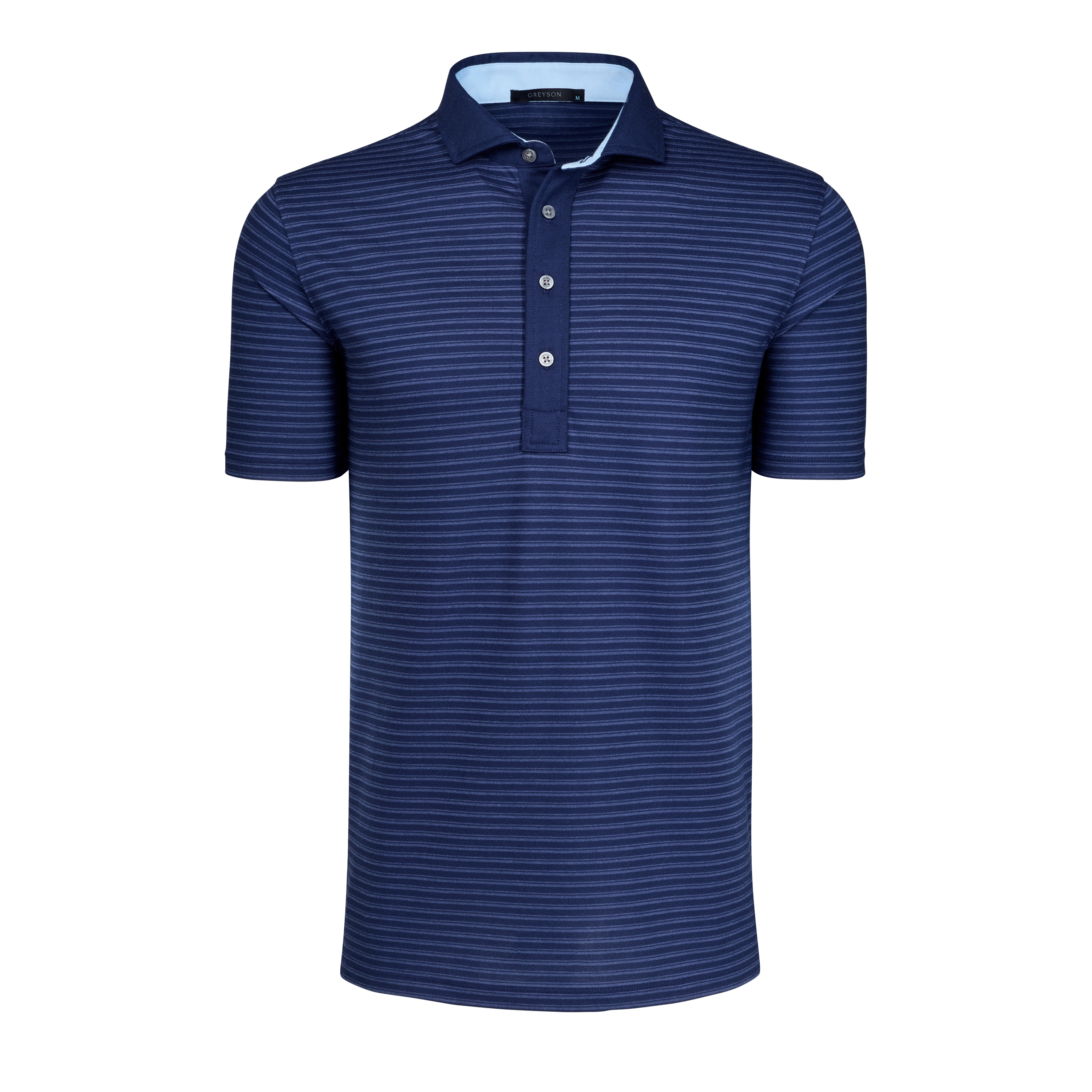 Mens Wolf Yarn Dyed Striped Short Sleeve Polo - Performance