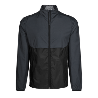 Anthracite Micro Wolf Pattern Men's Hybrid Sport Jacket - Front View | Greyson Clothiers