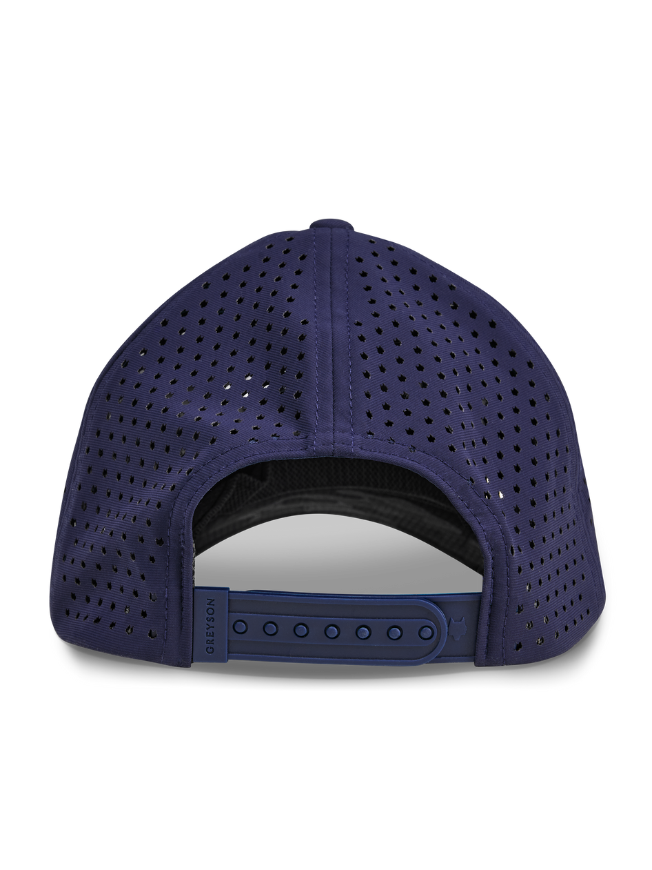 Maltese Blue Coywolf Perforated Golf Hat - Back View, Adjustable Strap | Greyson Clothiers
