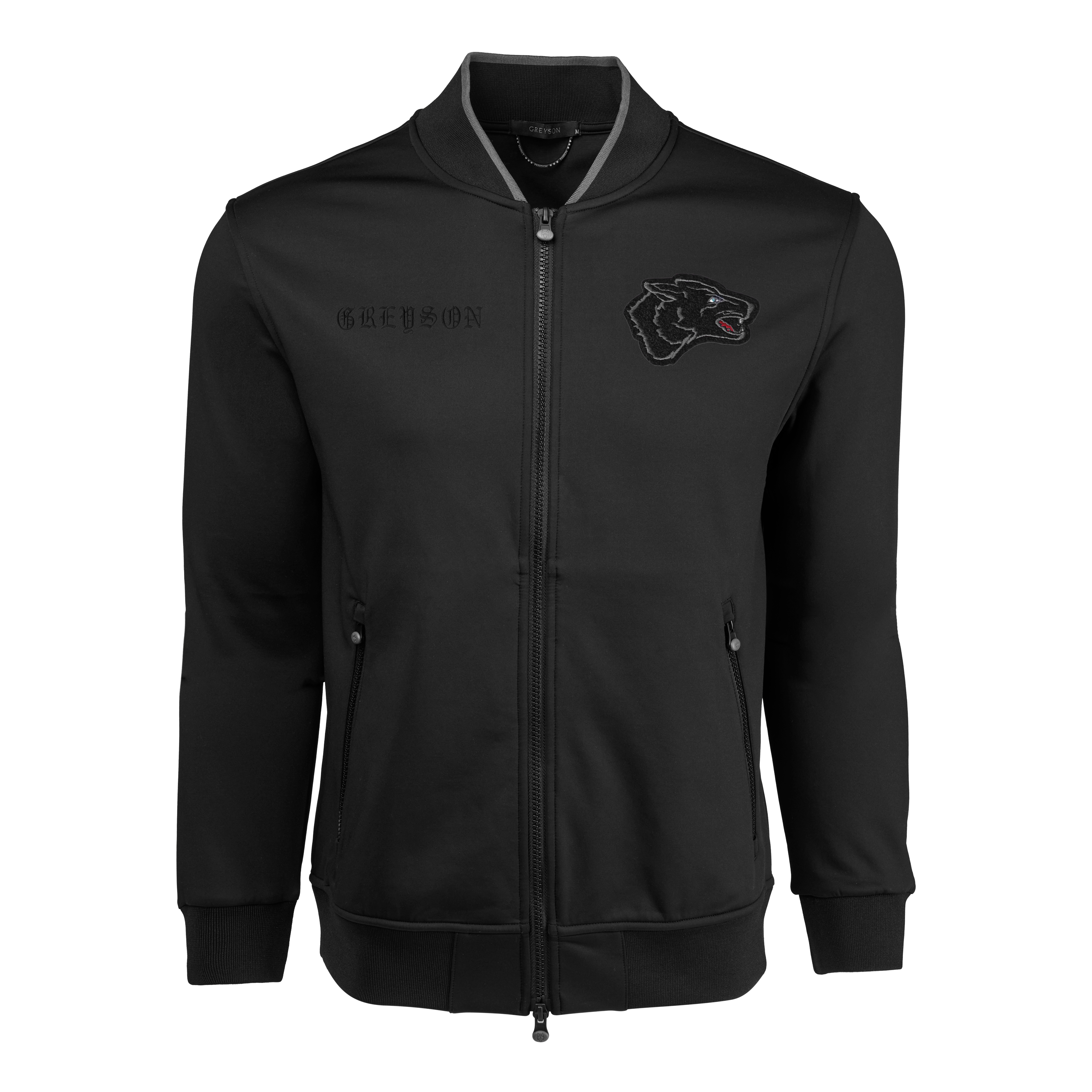 Mens Black Wolf Sequoia Bomber - Midweight Performance Full-Zip