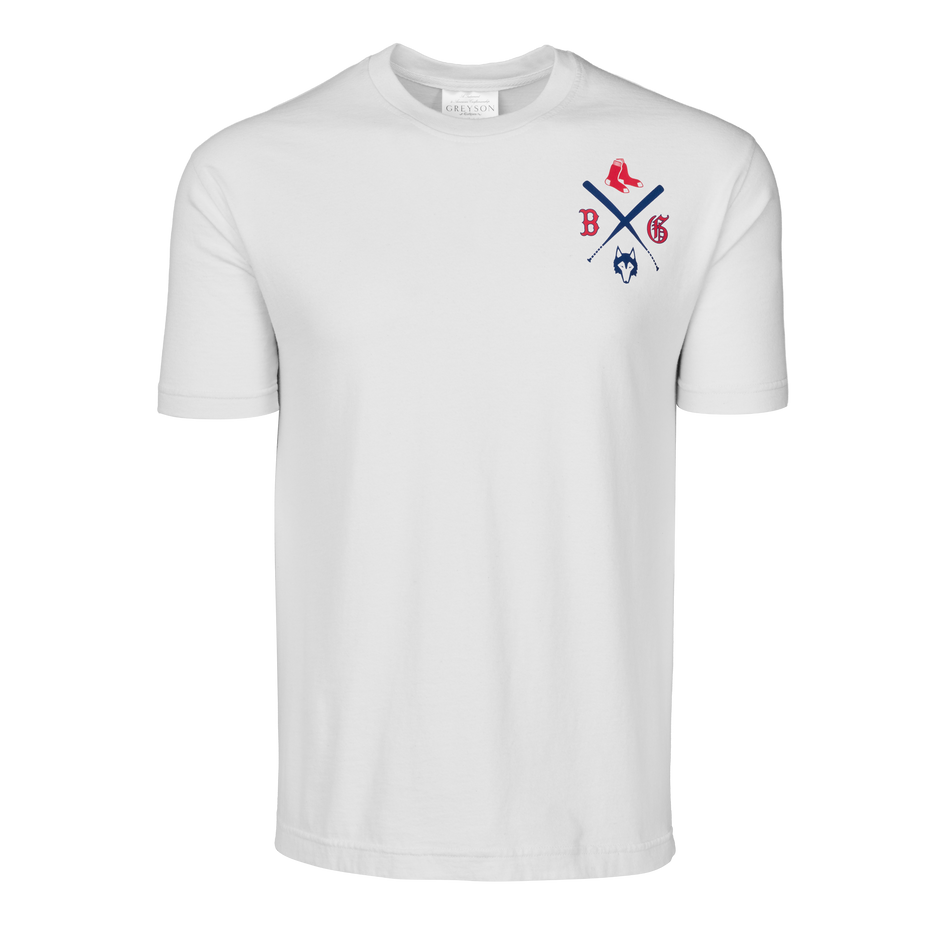 Arctic Boston Red Sox Tee - Front View with Crossed Bats & Wolf Graphic | Greyson Clothiers