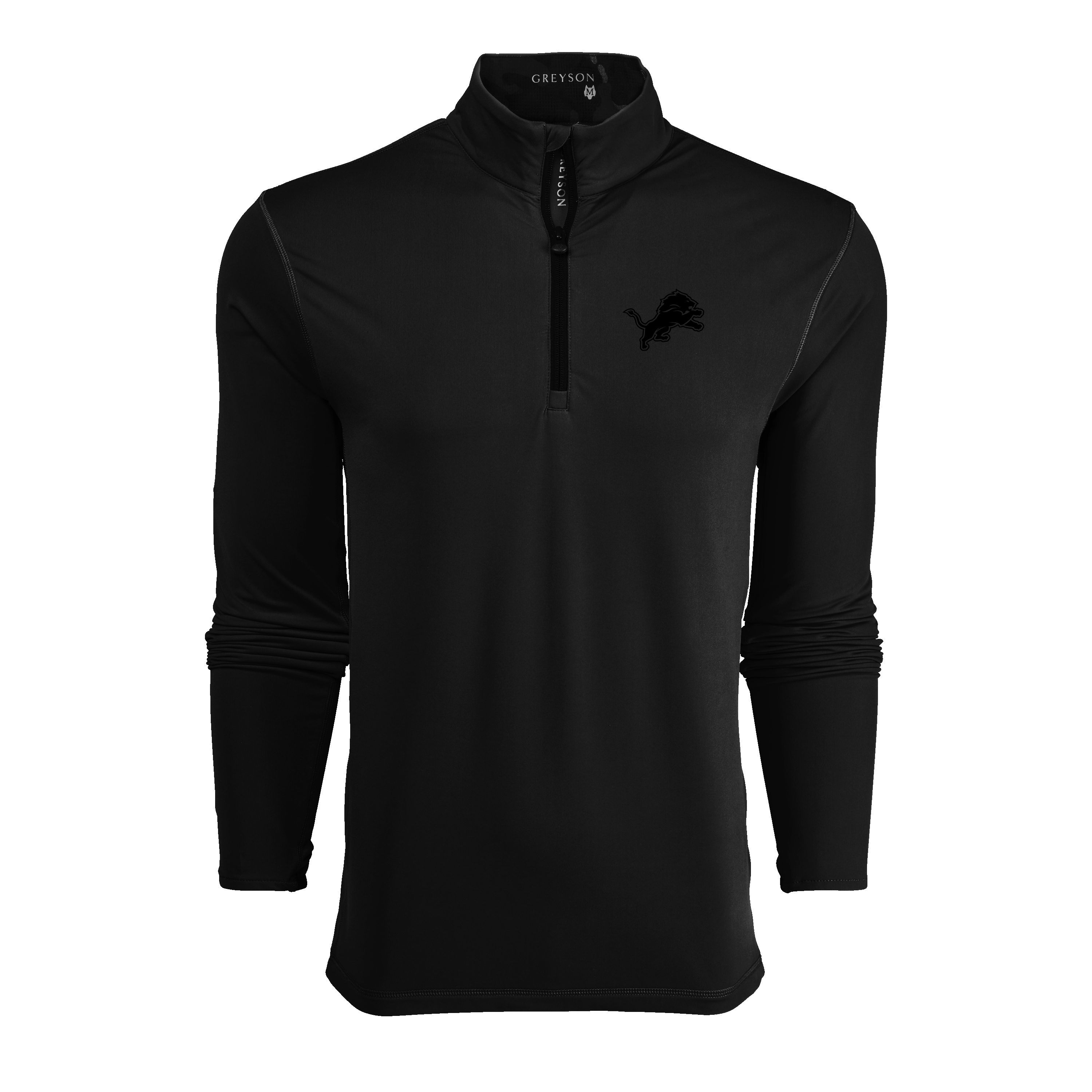 Mens Detroit Lions Blackout Tate Quarter-Zip - Midweight