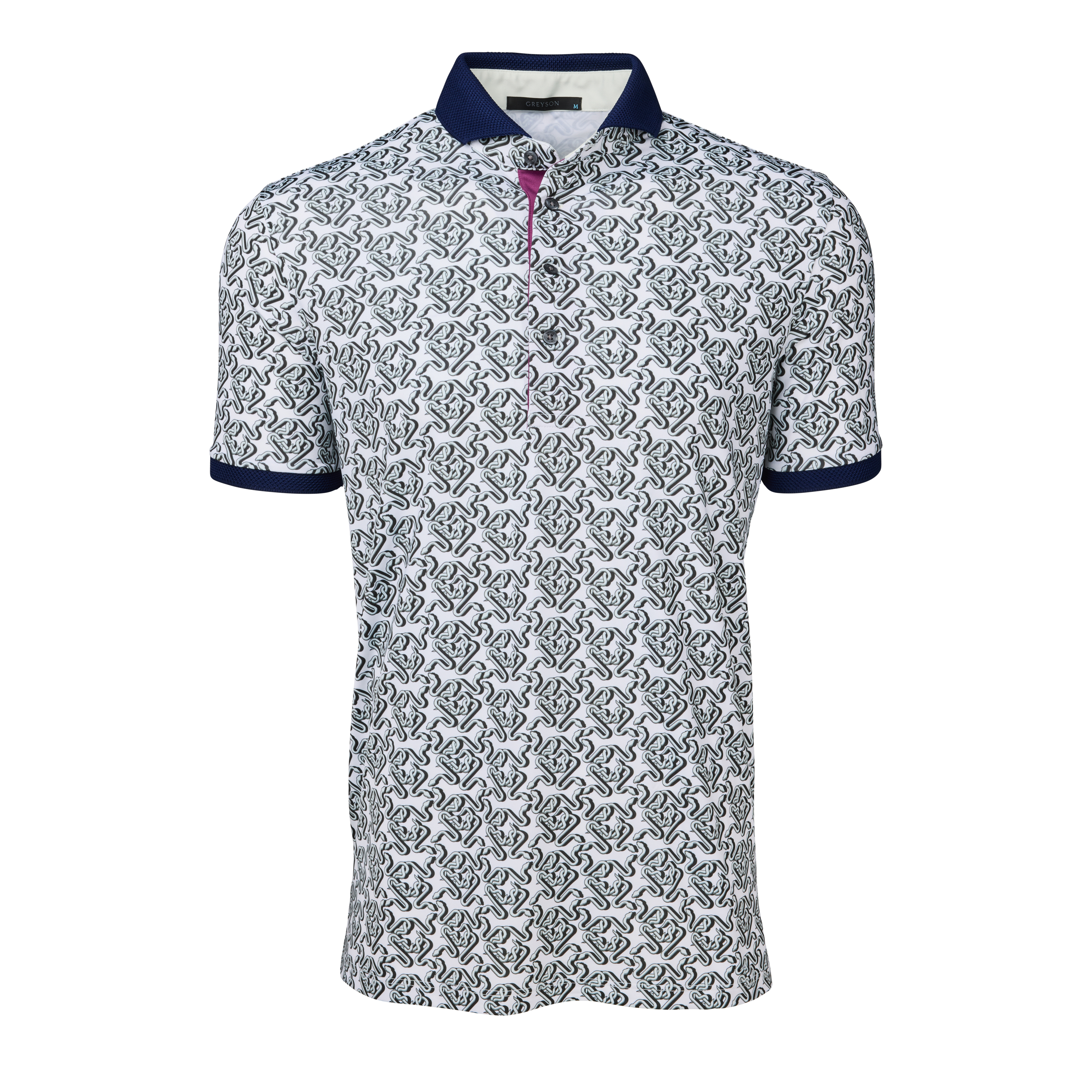 Mens Intertwined Short Sleeve Polo - Performance Printed Mens Intertwined Short Sleeve Polo - Performance Printed