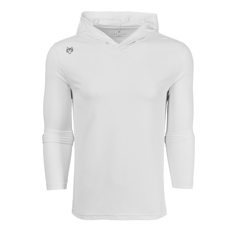 Falcon Blue Greyson Guide Sport Hoodie - Front View, Men's Lightweight Performance Hoodie | Greyson Clothiers
