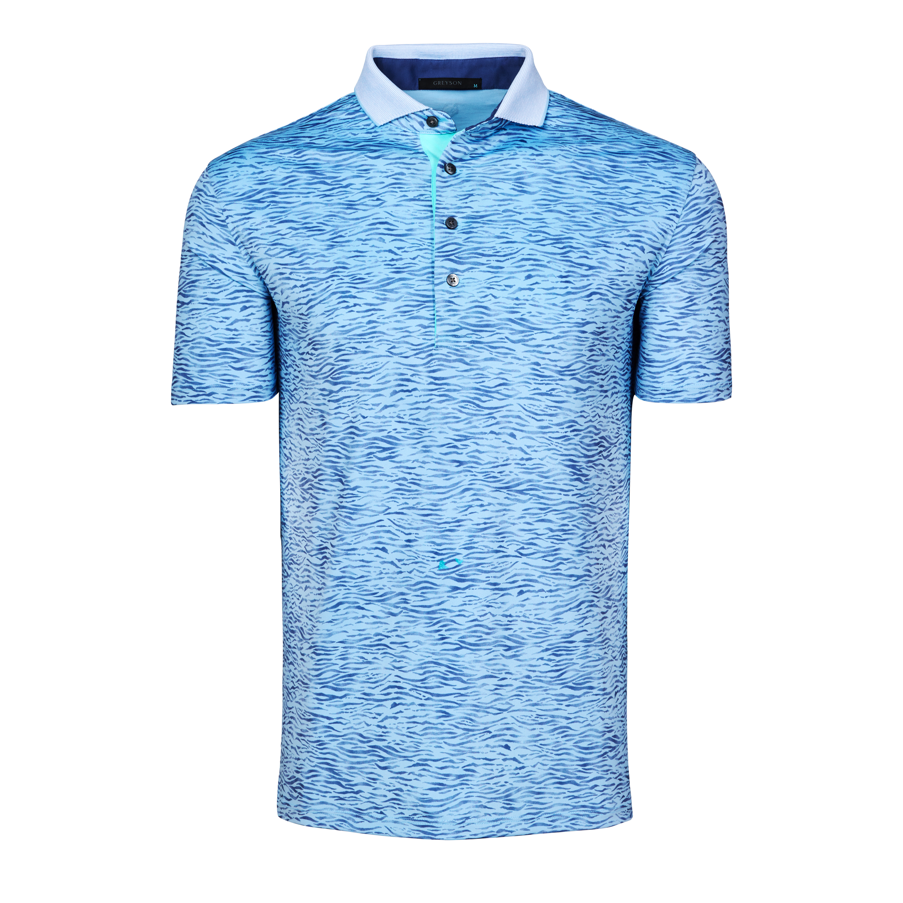 Mens Deep Water Short Sleeve Polo - Performance Printed Polo with
