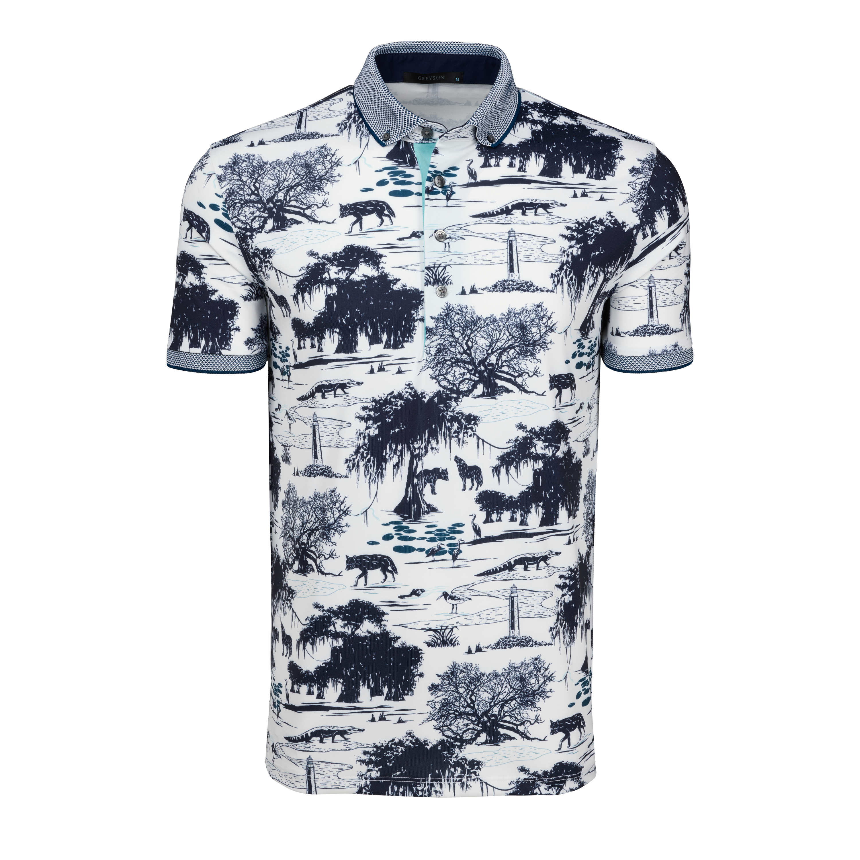 Mens Angel Oak Short Sleeve Polo - Performance Printed Polo with