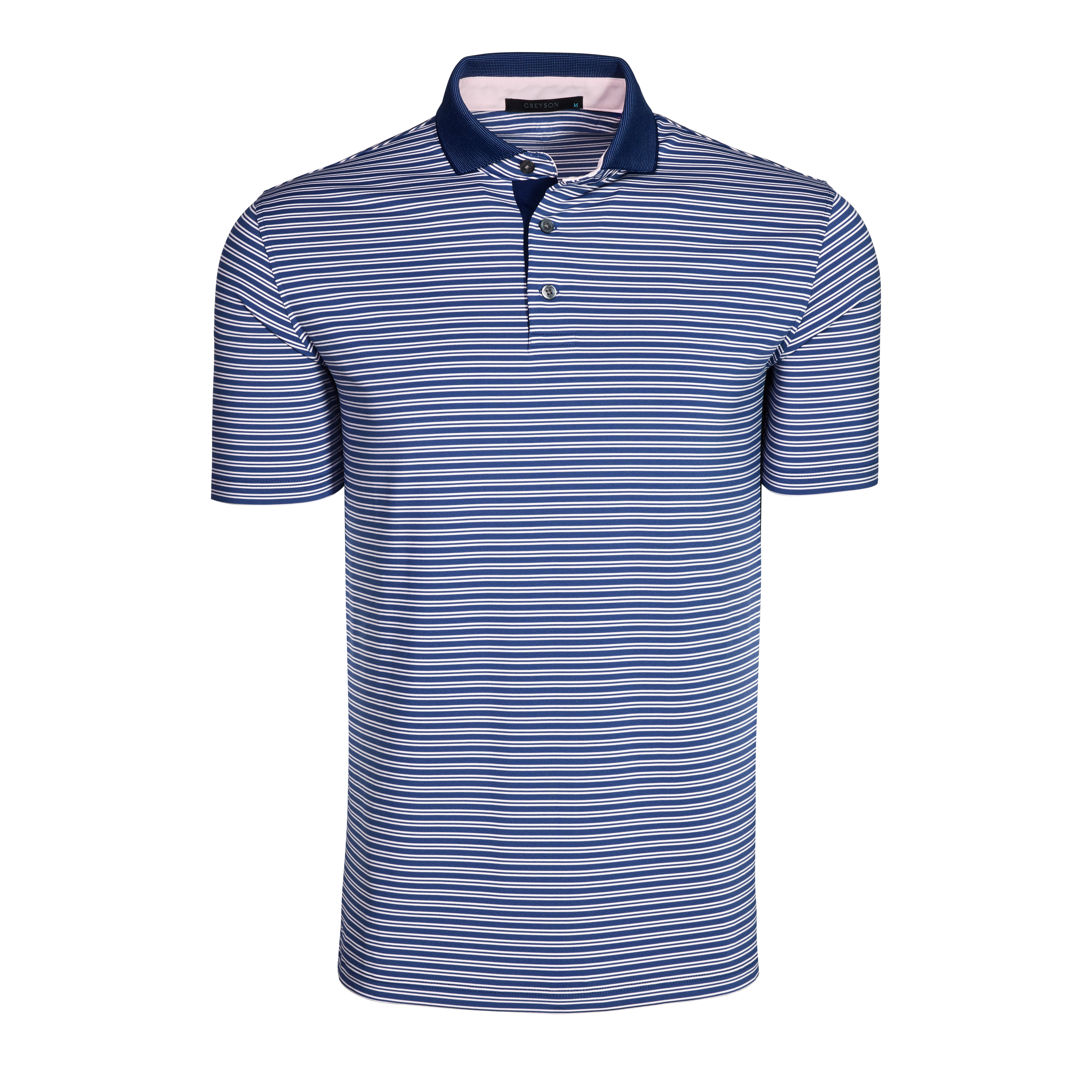 Mens Winoka Short Sleeve Polo - Performance Striped Polo with Knit Mens Winoka Short Sleeve Polo - Performance Striped Polo with Knit