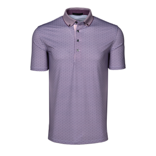 Fig Guardian Short Sleeve Performance Golf Polo Geometric Jacquard - Front View | Greyson Clothiers