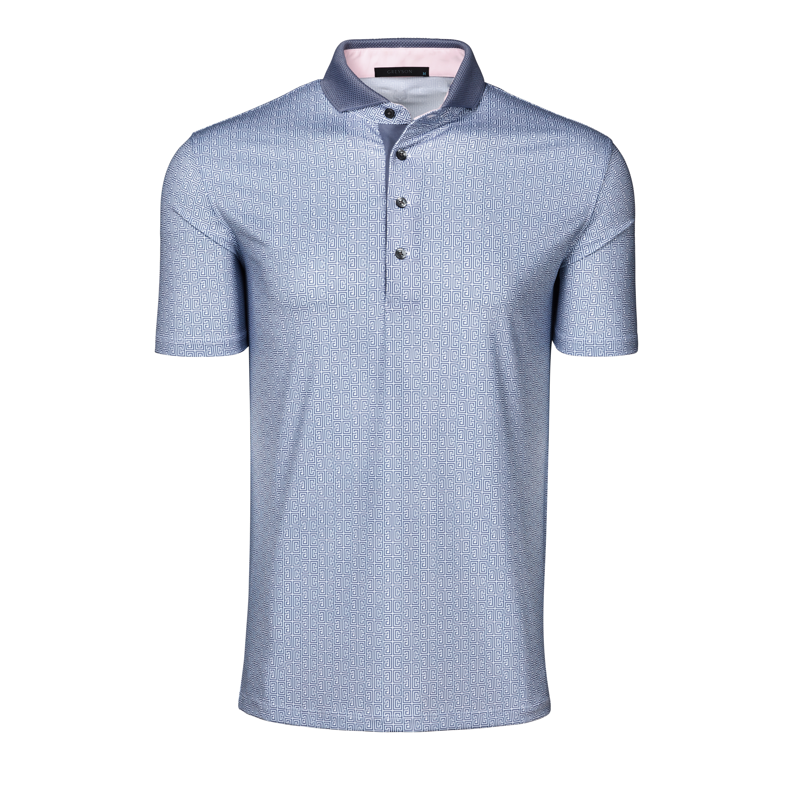 人気のボーダー　GREYSON グレイソン　ARENAL POLO 表記M Mens Arenal Short Sleeve Polo - Performance Striped Polo with Knit