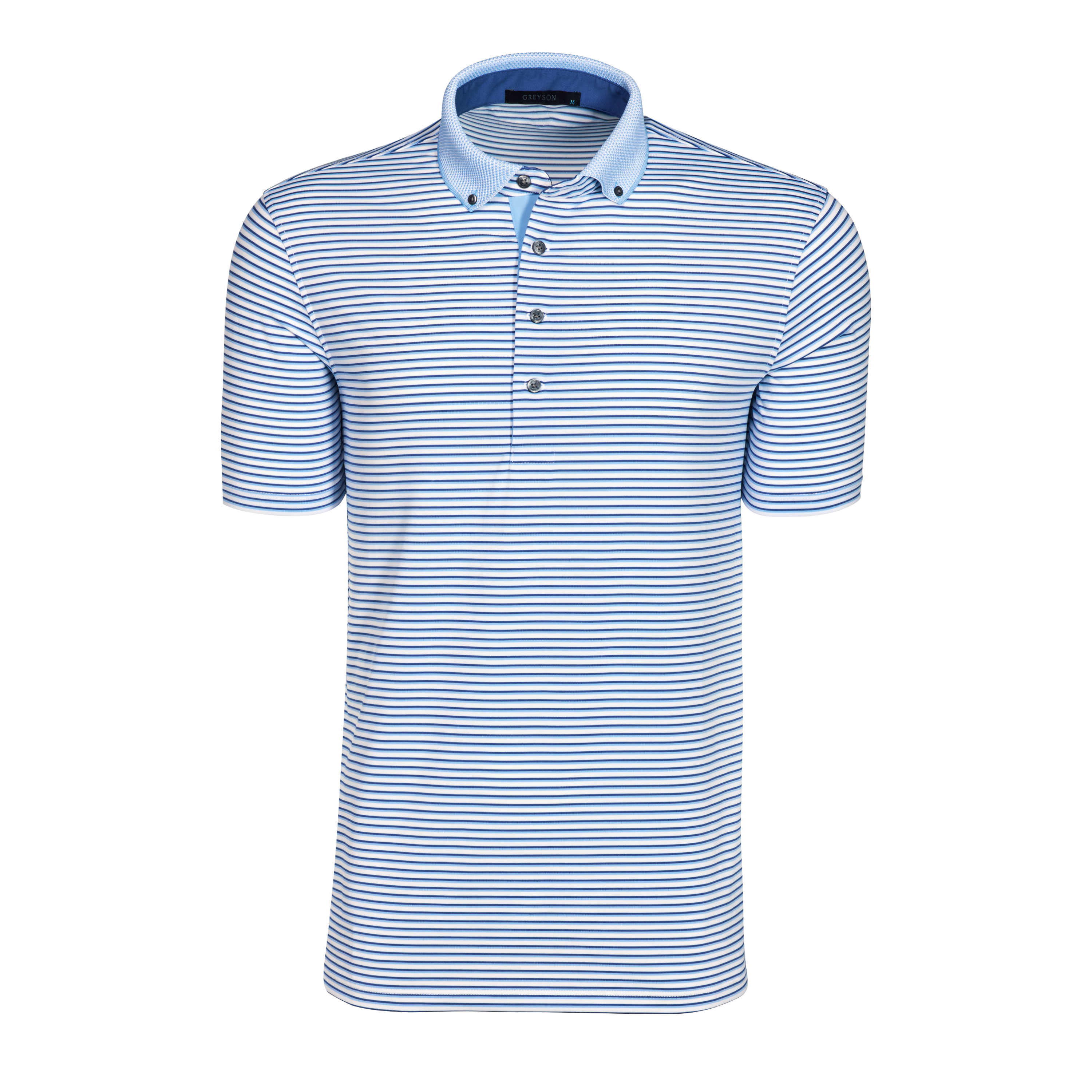 Mens Keowee Short Sleeve Polo - Performance Striped Polo with Knit
