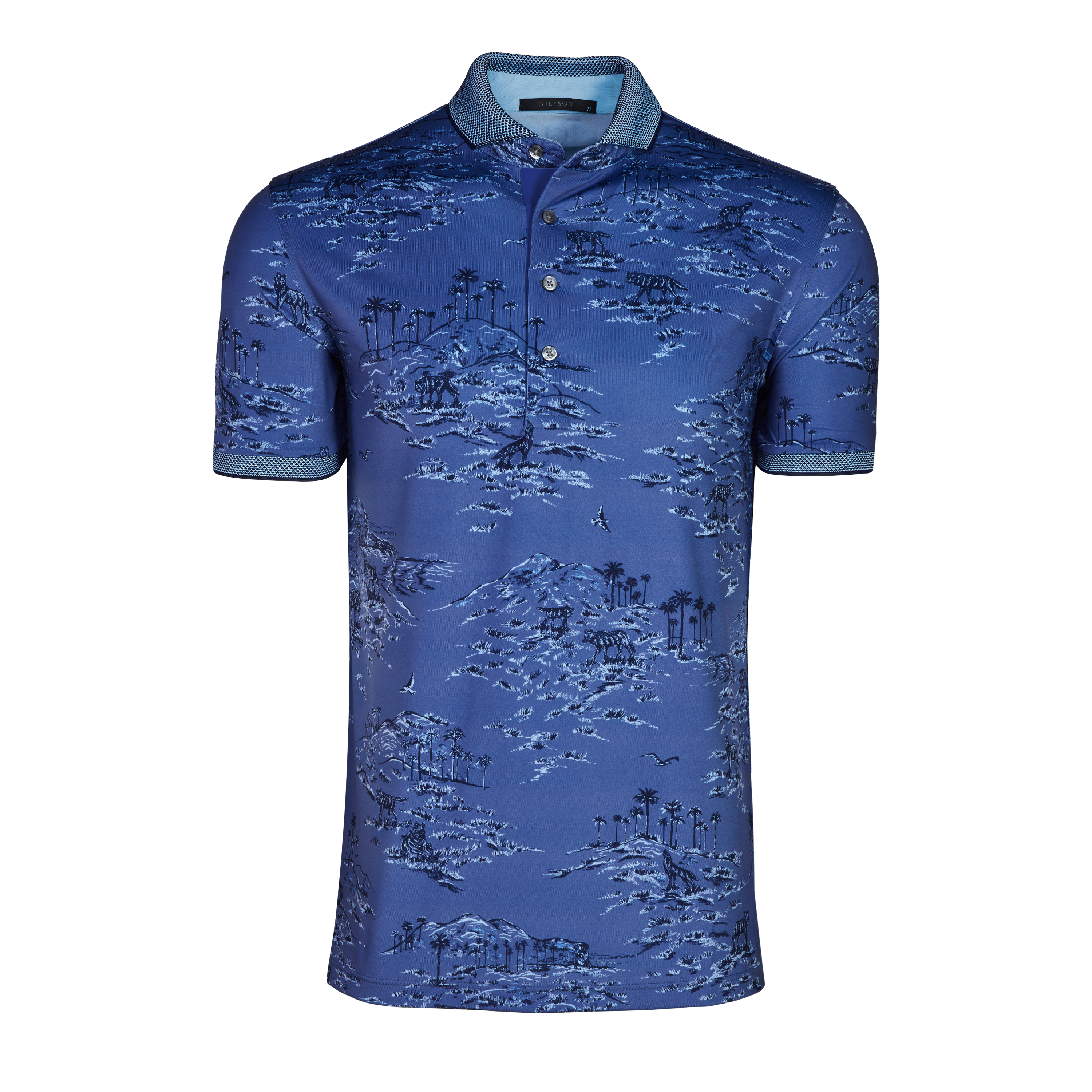 Mens In The Dunes Short Sleeve Polo - Performance Printed Polo