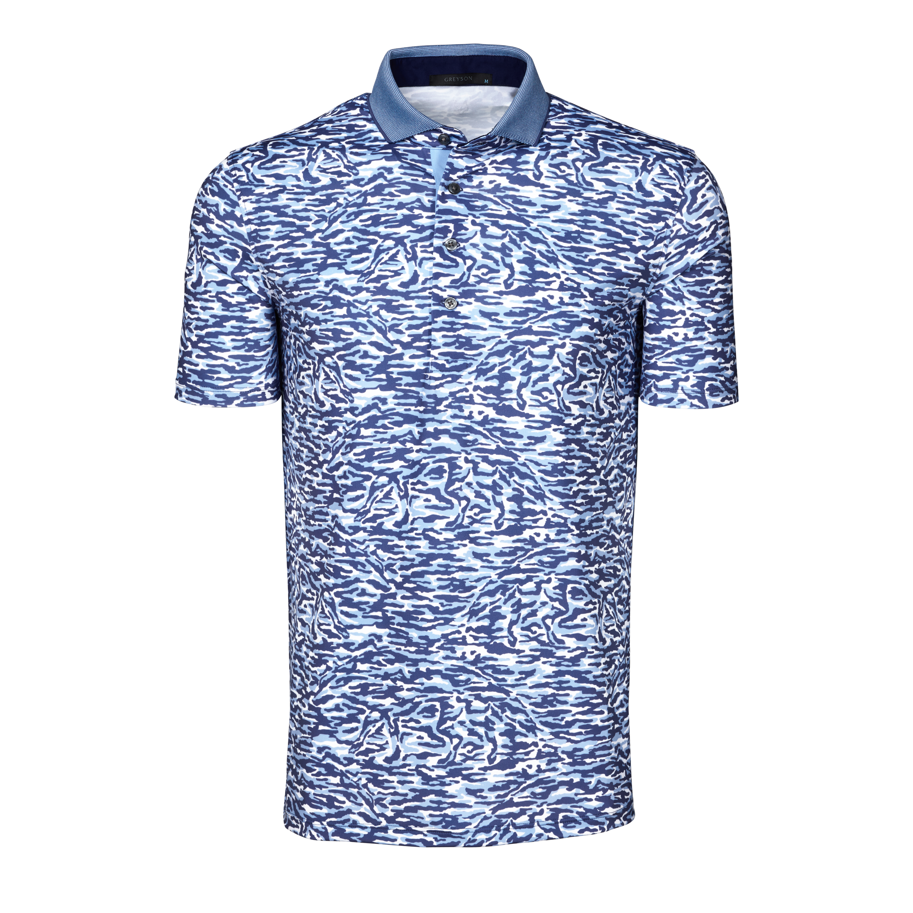 Mens Stalking Wolf Camo Short Sleeve Polo - Performance Printed