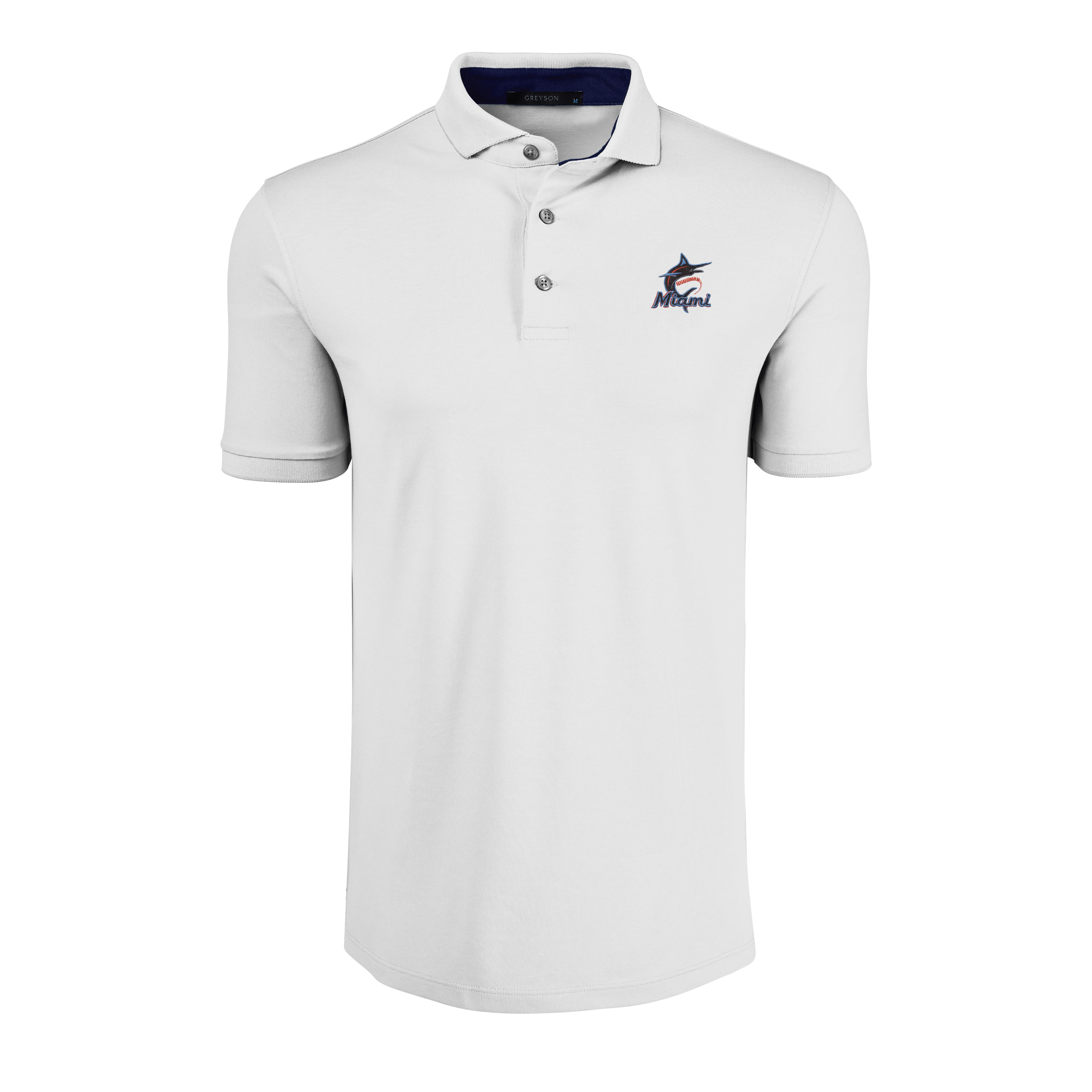 Mens Miami Marlins Crowley Short Sleeve Polo - Performance Stretch