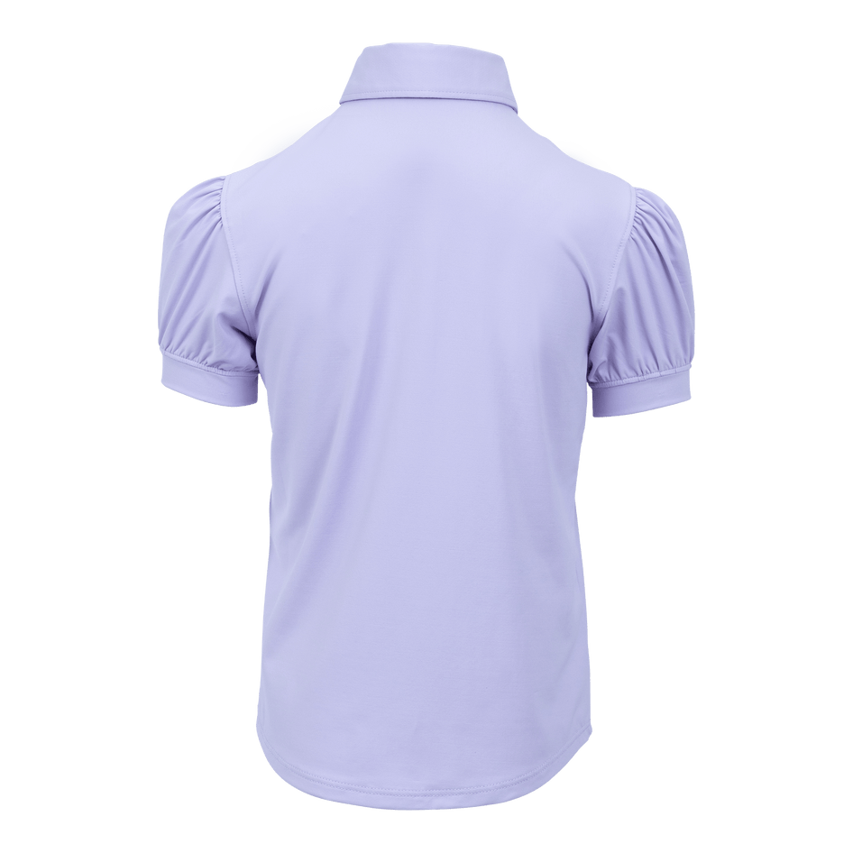 Greyson Clothiers Girl's Scarlett Classic Puff Sleeve Polo in LAVENDER MIST