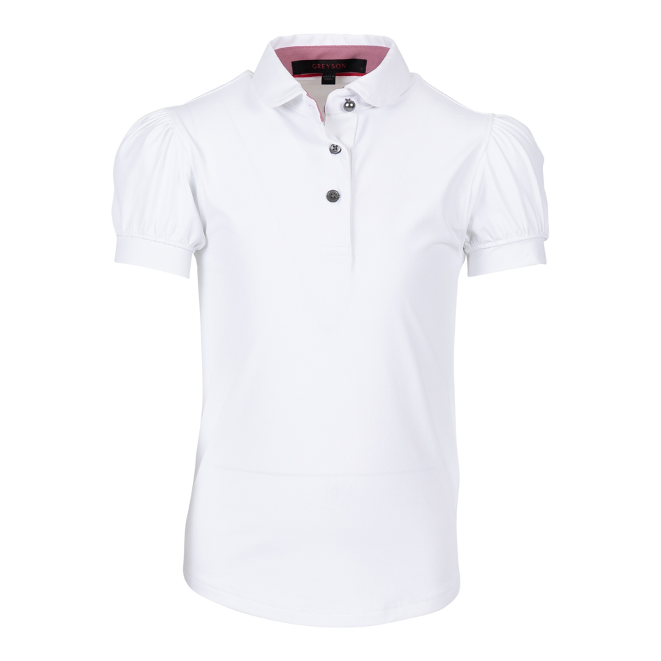 Greyson Clothiers Girl's Scarlett Puff Sleeve Polo in ARCTIC