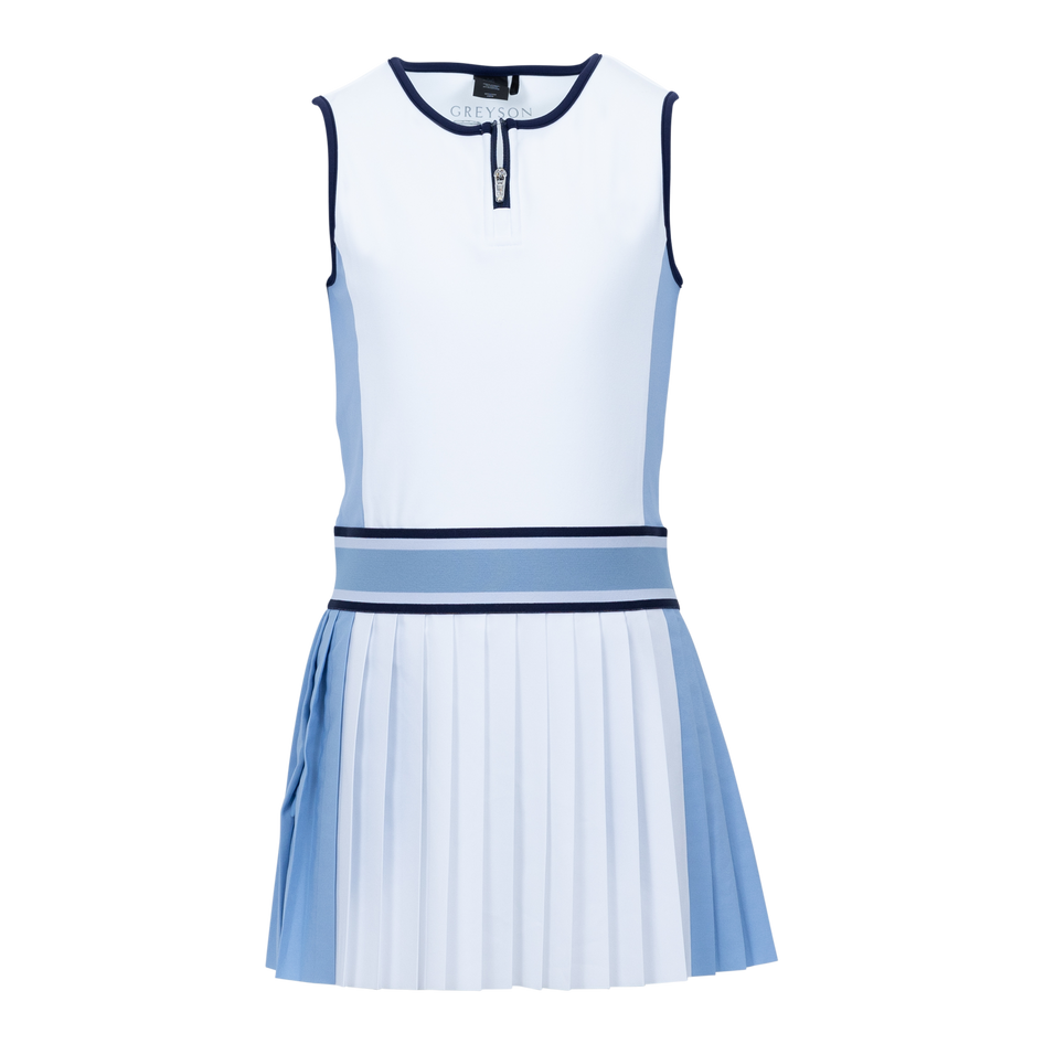 Greyson Clothiers Girl's Color Block Leo Dress in ARCTIC/WOLF BLUE
