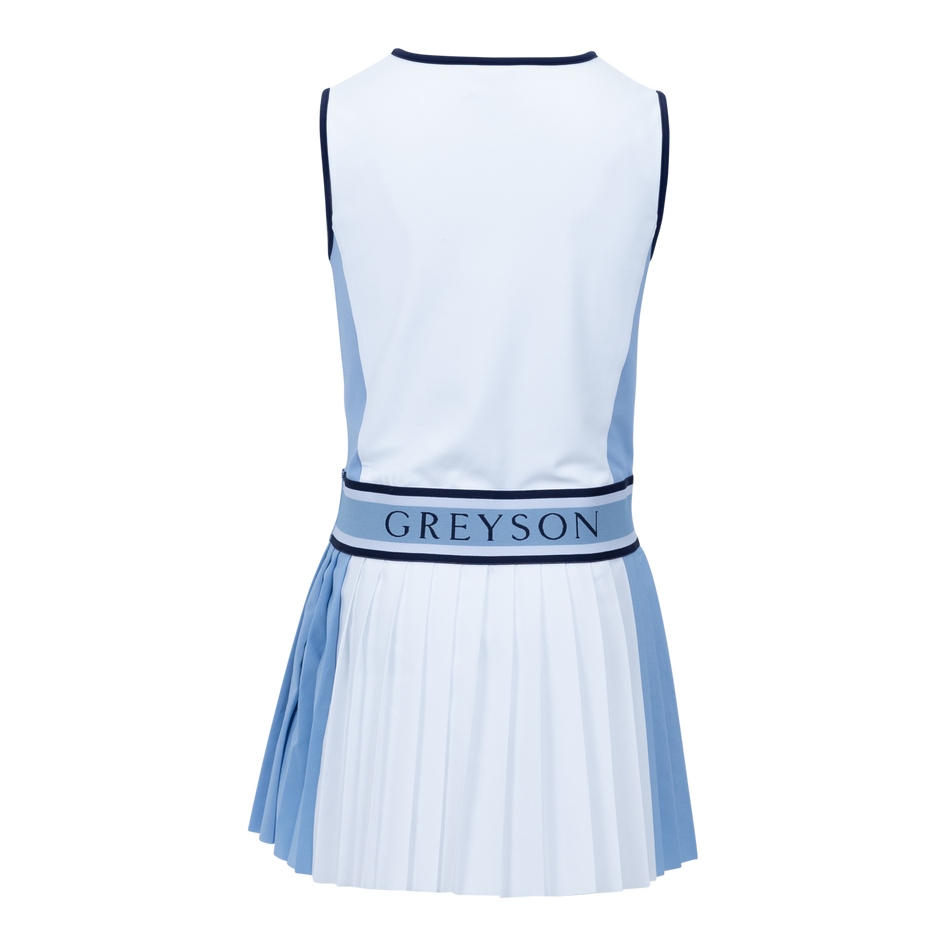 Greyson Clothiers Girl's Color Block Leo Dress in ARCTIC/WOLF BLUE