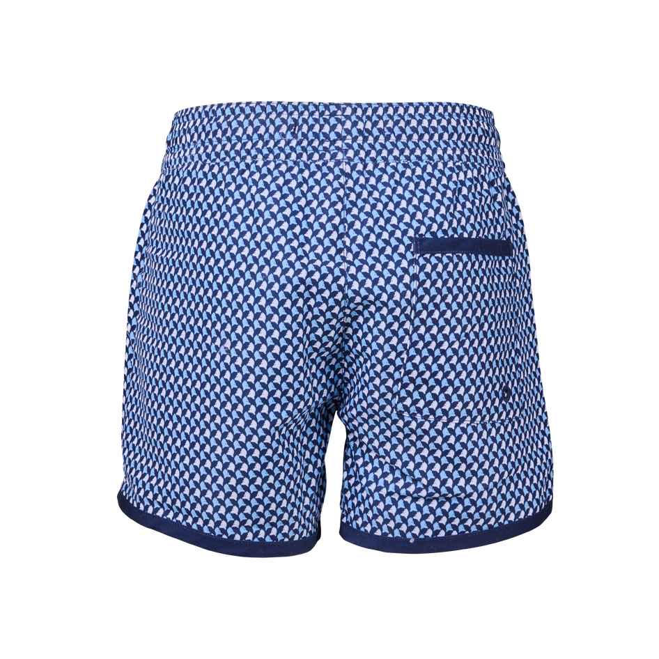 Maltese Blue Boy's Wolf Whisperer Torch Swim Short, Back Pocket Detail - Back View | Greyson Clothiers