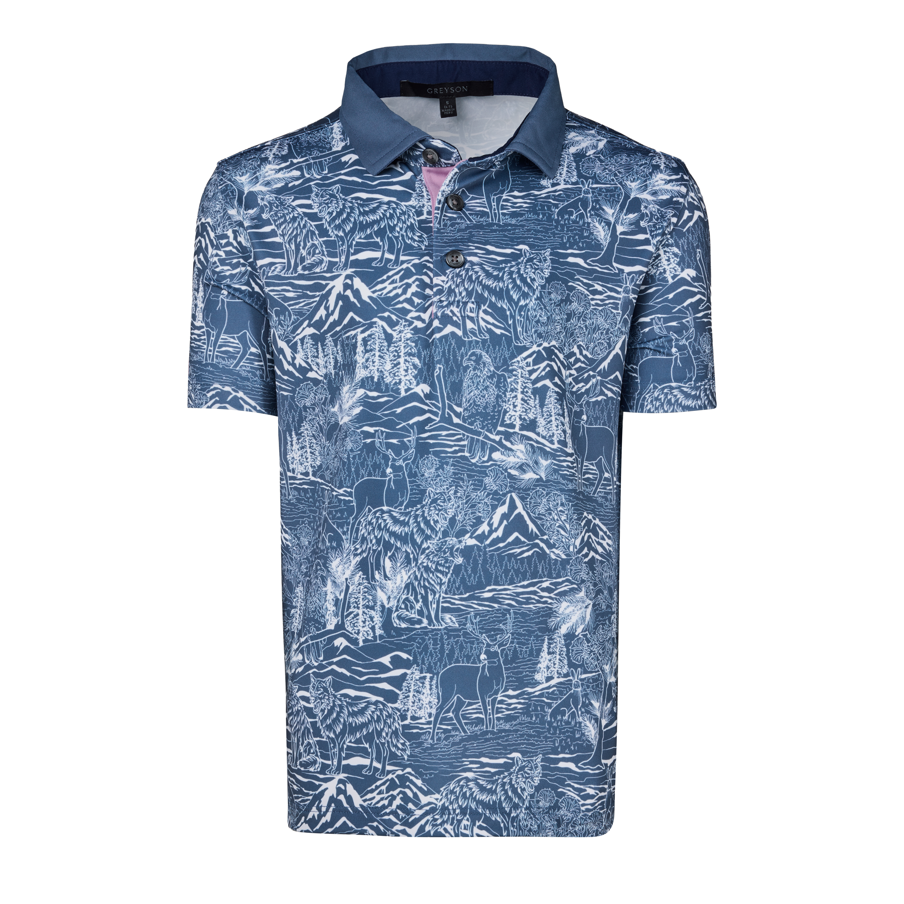 Boys Boy's In The Valley Polo - Performance Printed Polo with Knit