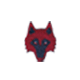 Icon Wolf Head Chenille Patch - Red/Maltese Blue