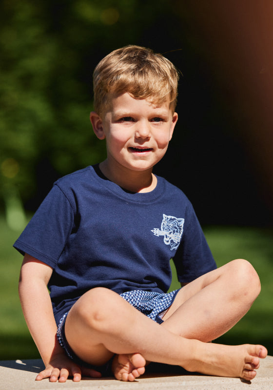 GRAYSON golf ゴルフ　ウェア　ポロシャツ　ネイビー Mens Blue Migration Short Sleeve Polo - Performance Printed