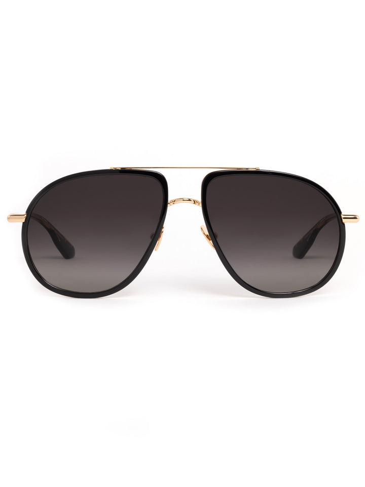 Krewe x Greyson Felix 18k Black + Black Tea  Unisex Aviator Sunglasses Mens GREYSON X KREWE Felix Sunglasses - Retro Oversized  main image 2
