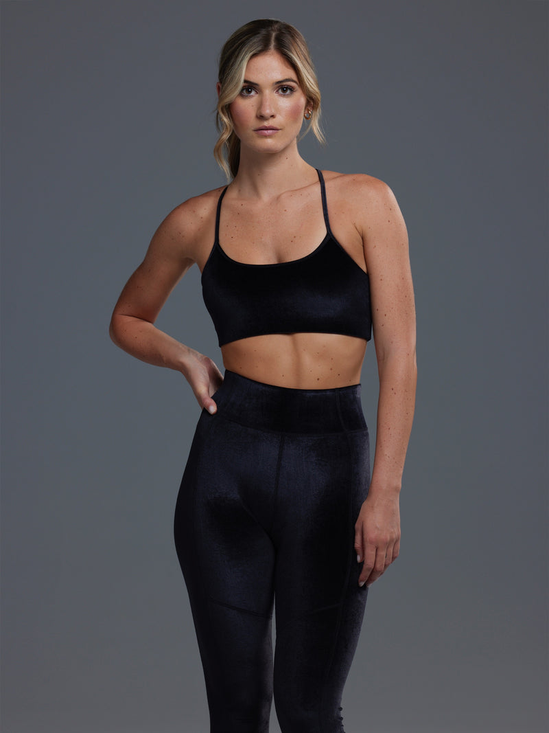 Elara Stretch Velvet Sports Bra