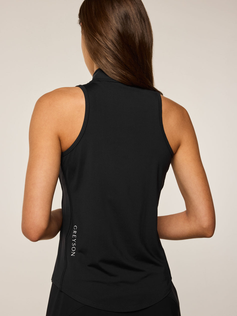 Greyson Clothiers Sleeveless Vesta Mock Neck Top in SHEPHERD