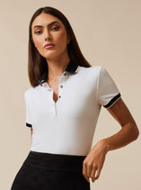 Greyson Clothiers Scarlett Polo With Fiske Collar in ARCTIC