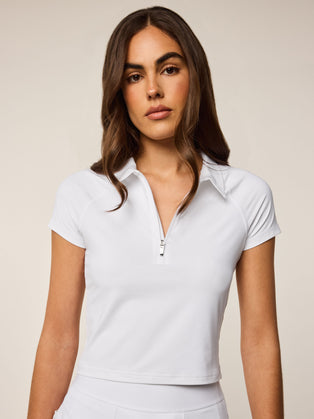 Halley Quarter-Zip Cropped Polo
