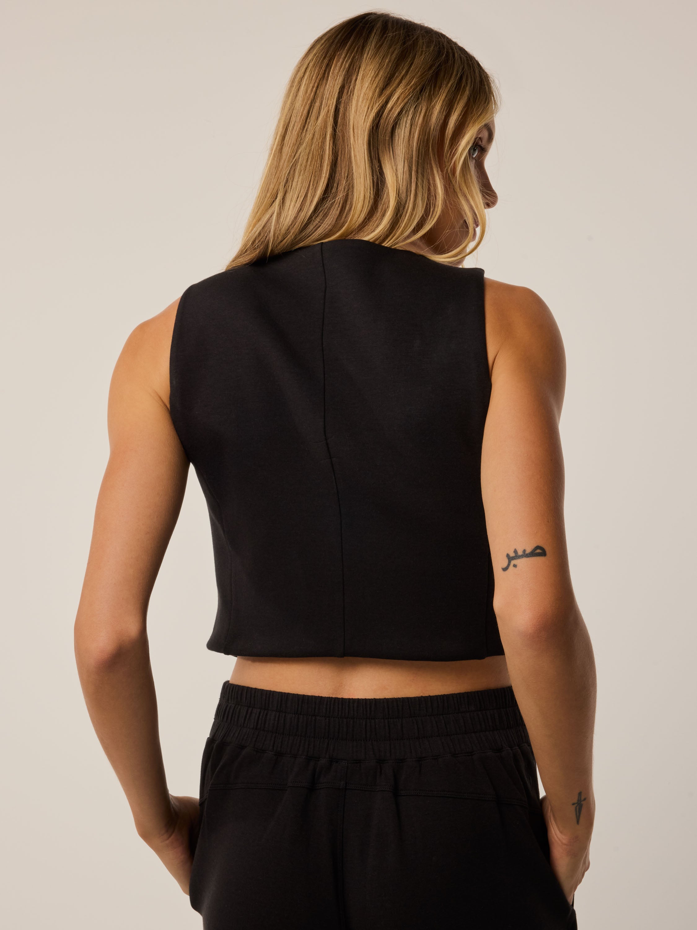 Womens Ojai Vest - Midweight Cotton-Blend Tailored Cropped Vest