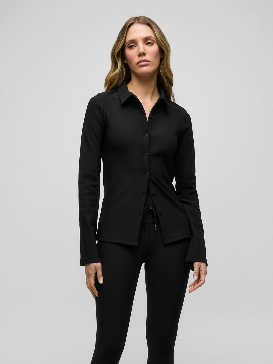womens black button down dress shirt Women’s 3/4 Sleeve Stretch Dress Shirt main image 0